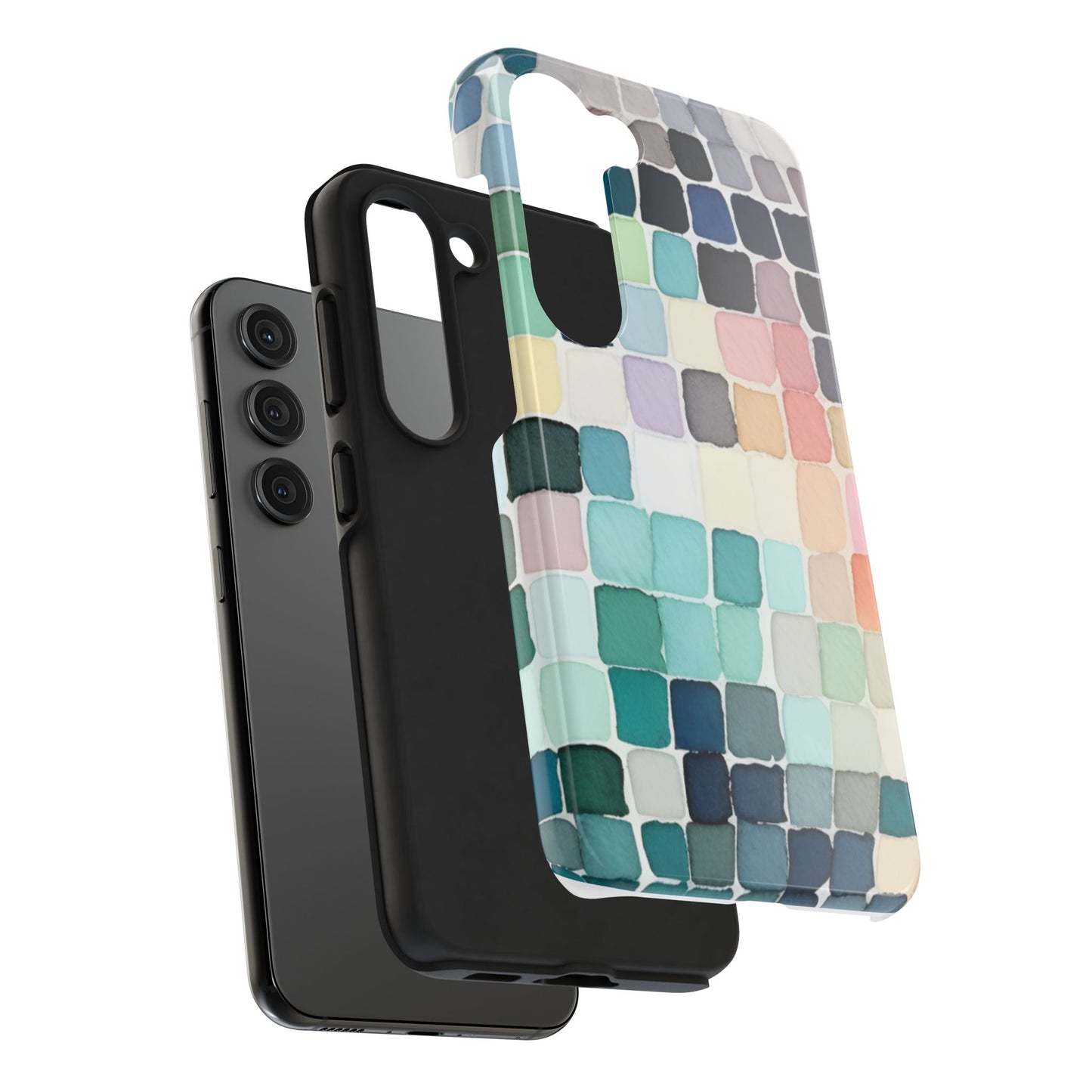 Watercolor —  Abstract Mosaic Tough Phone Case Pastel Tile Protective Cover
