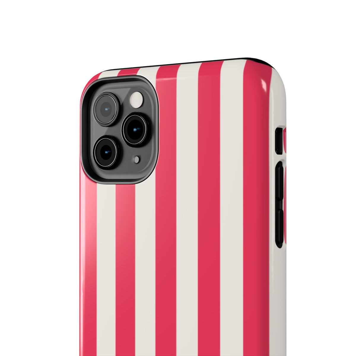 Red Strips — Red & White Vertical Stripe Tough Phone Case
