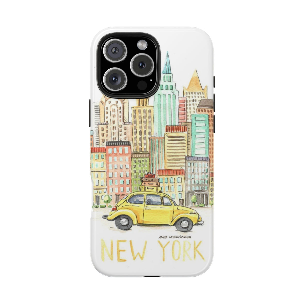 New York – New York Watercolor Skyline Tough Phone Case