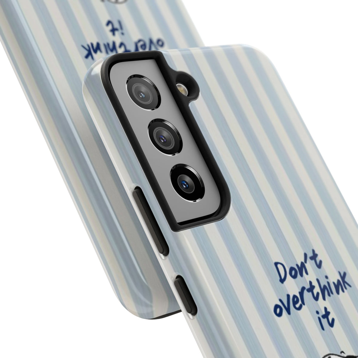 Snoopy "Don't Overthink It" Tough Phone Case — Striped Protective Cover