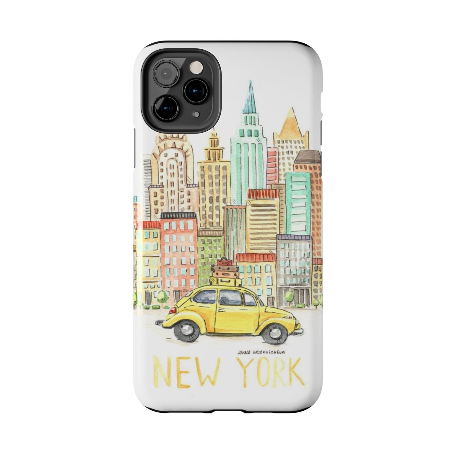 New York – New York Watercolor Skyline Tough Phone Case
