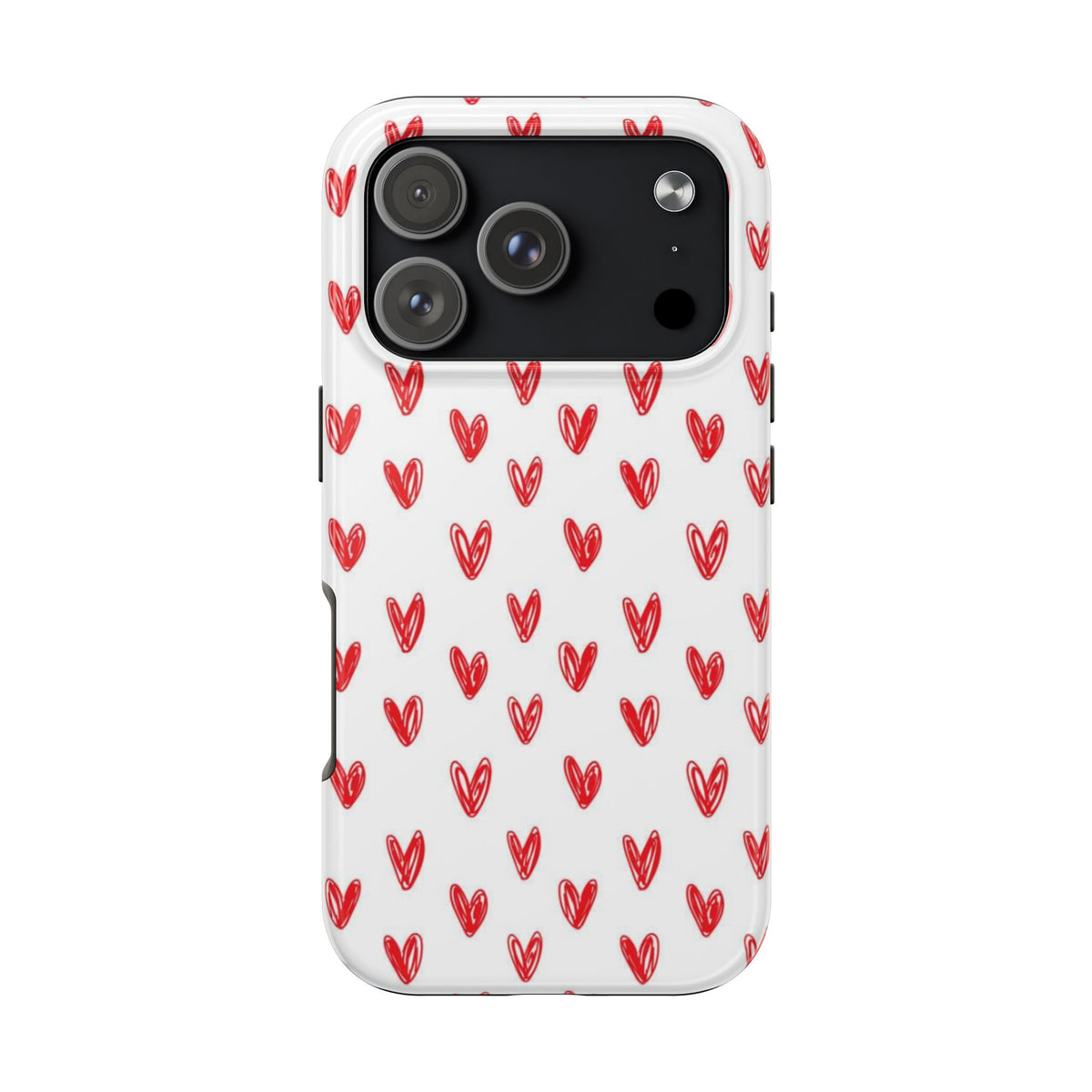 Love Notes | Red Hand-Drawn Hearts Phone Case Tough Phone Case
