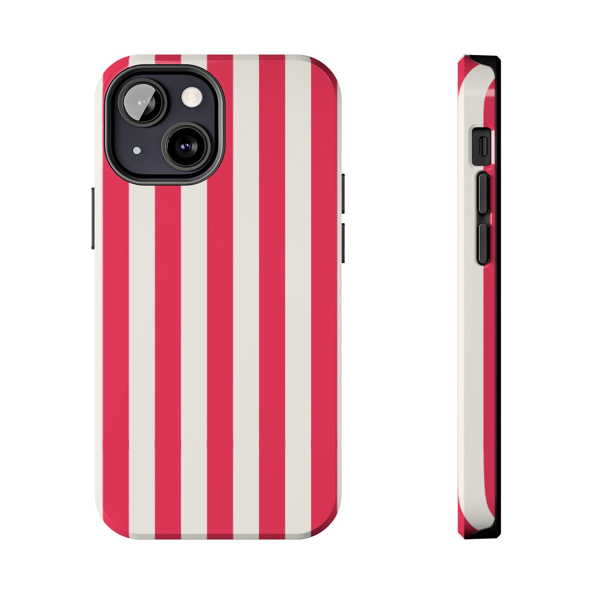 Red Strips — Red & White Vertical Stripe Tough Phone Case