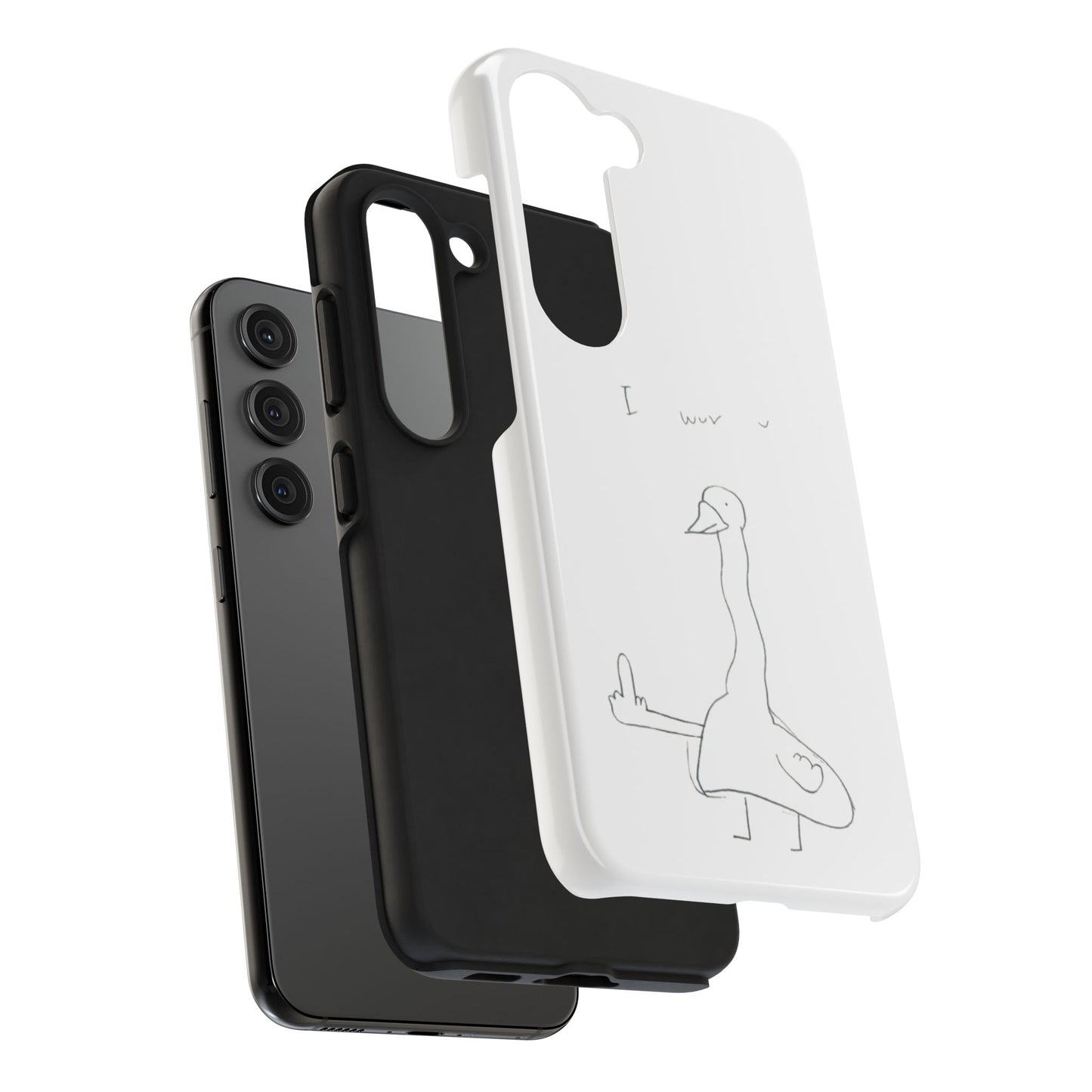 Funny Duck 'I wuv u'— Tough Phone Case
