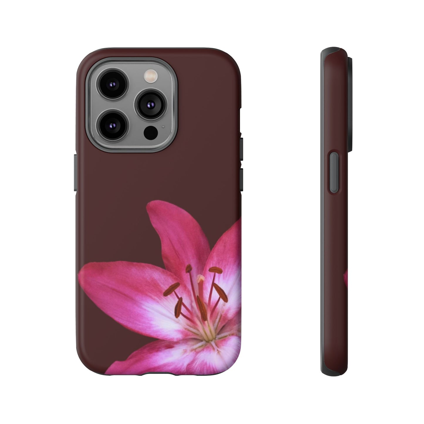 Burgundy Lily Floral – Phone Case Tough Case