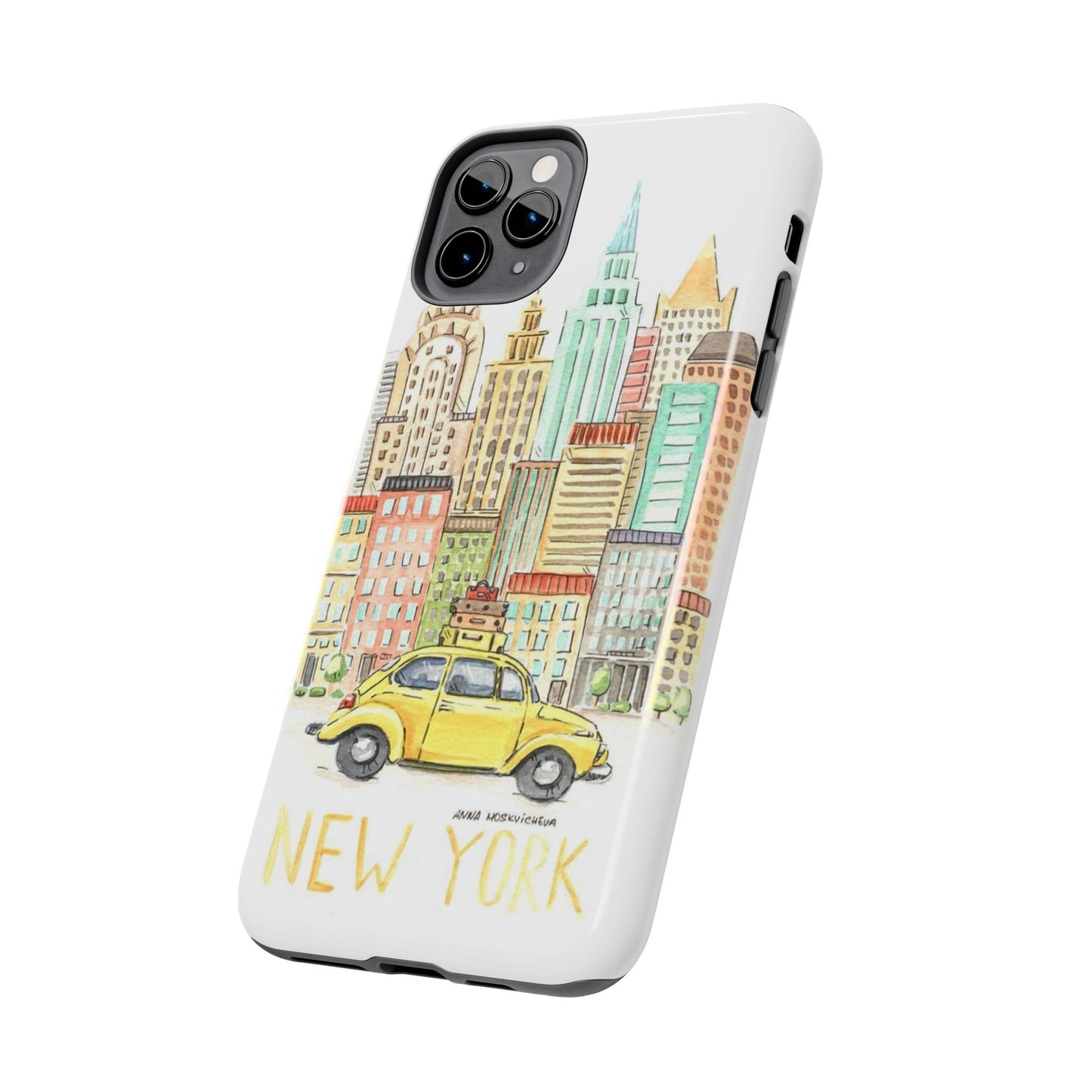 New York – New York Watercolor Skyline Tough Phone Case