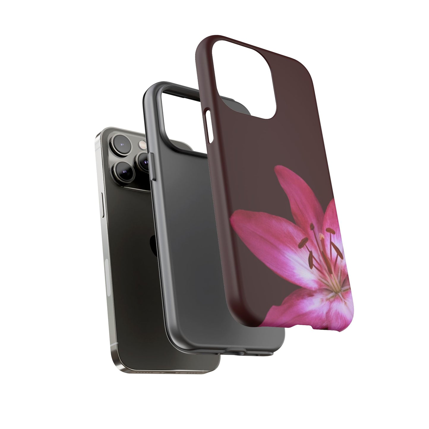 Burgundy Lily Floral – Phone Case Tough Case