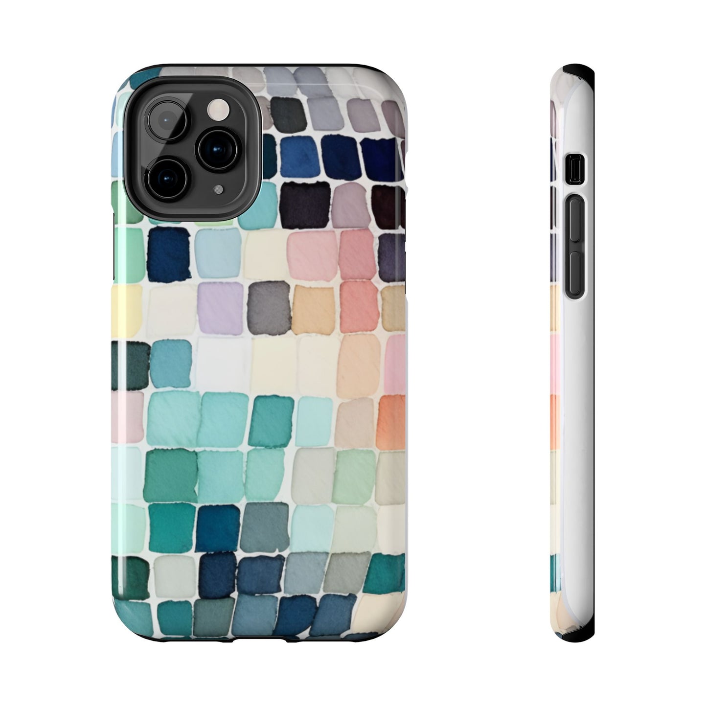 Watercolor —  Abstract Mosaic Tough Phone Case Pastel Tile Protective Cover