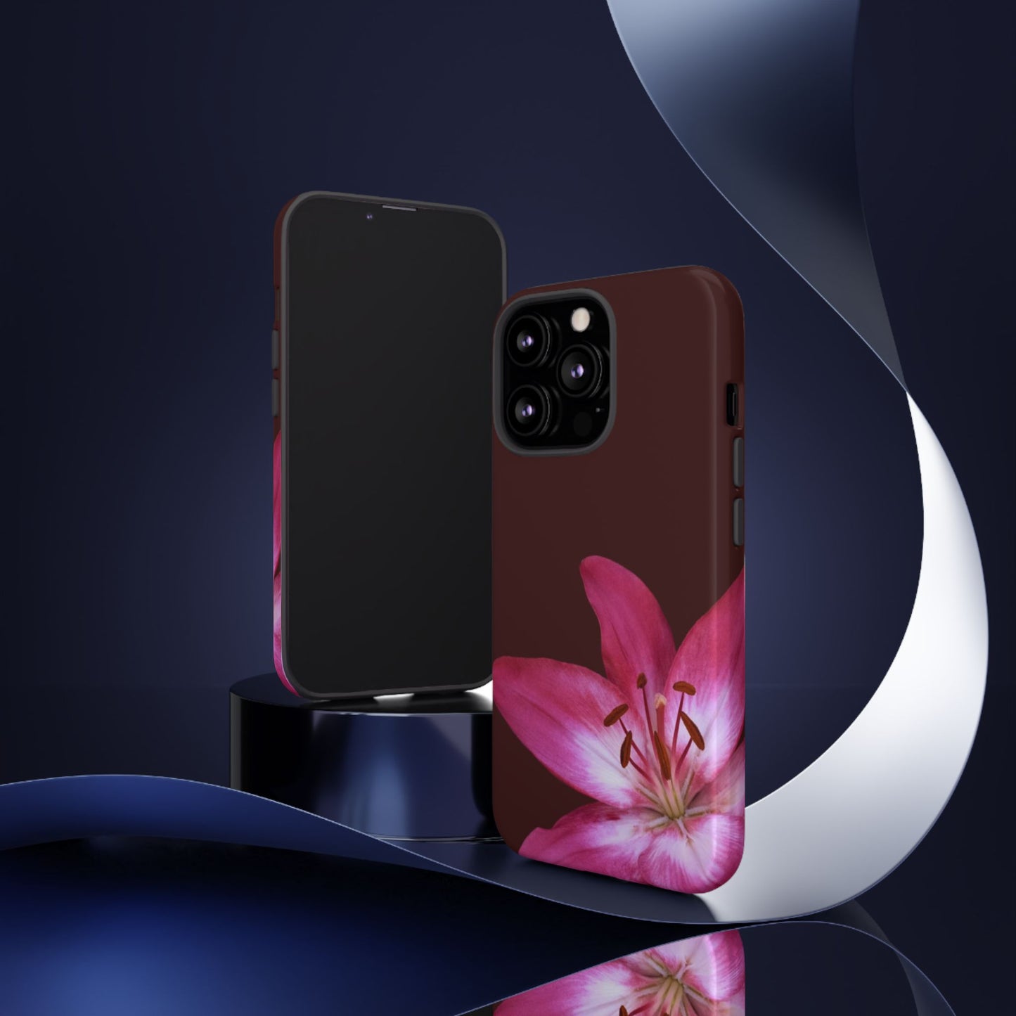 Burgundy Lily Floral – Phone Case Tough Case