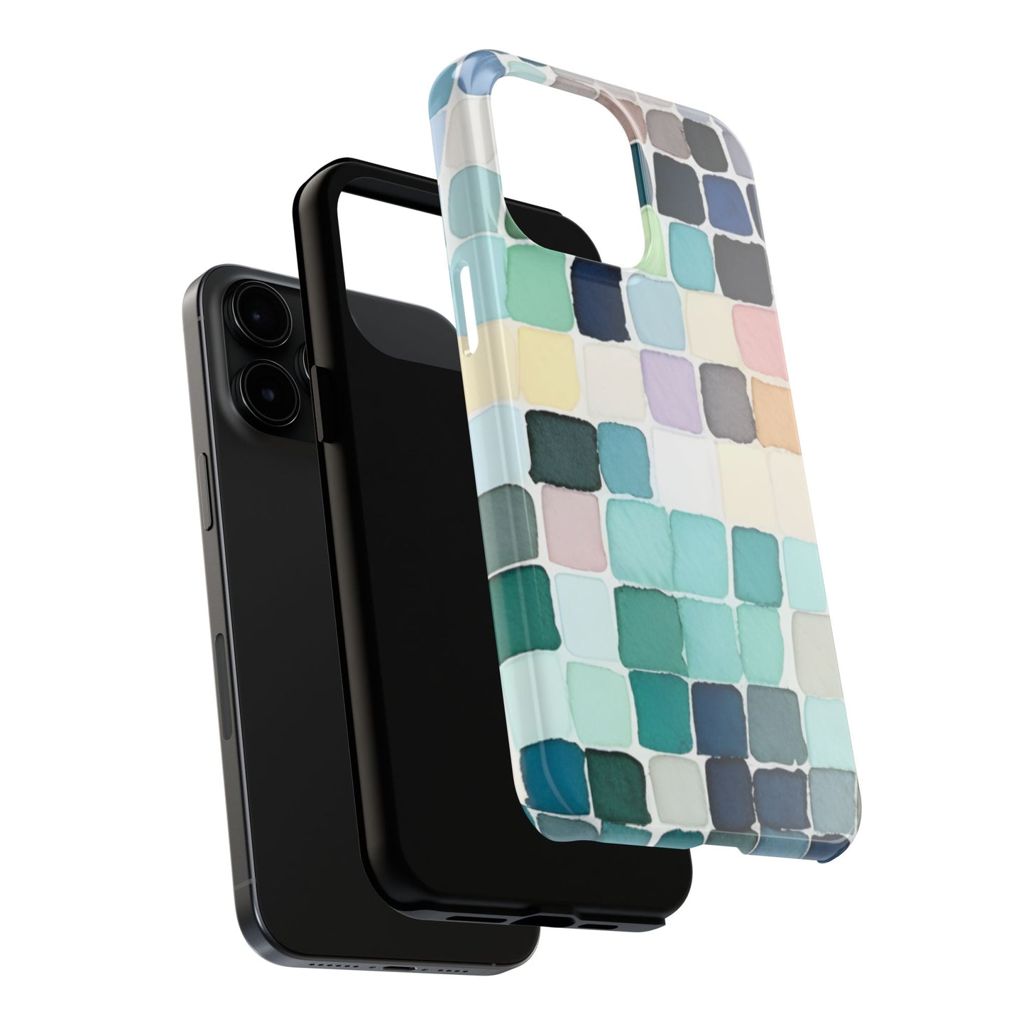 Watercolor —  Abstract Mosaic Tough Phone Case Pastel Tile Protective Cover