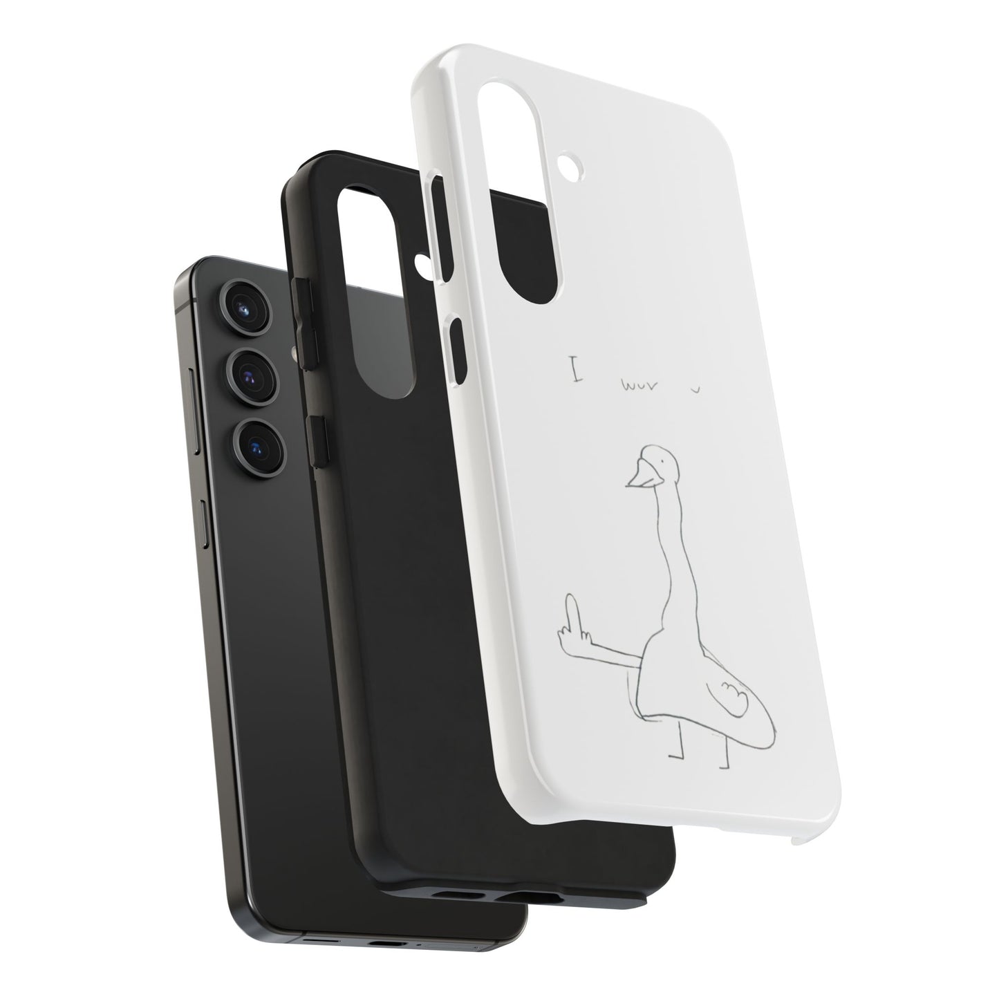 Funny Duck 'I wuv u'— Tough Phone Case