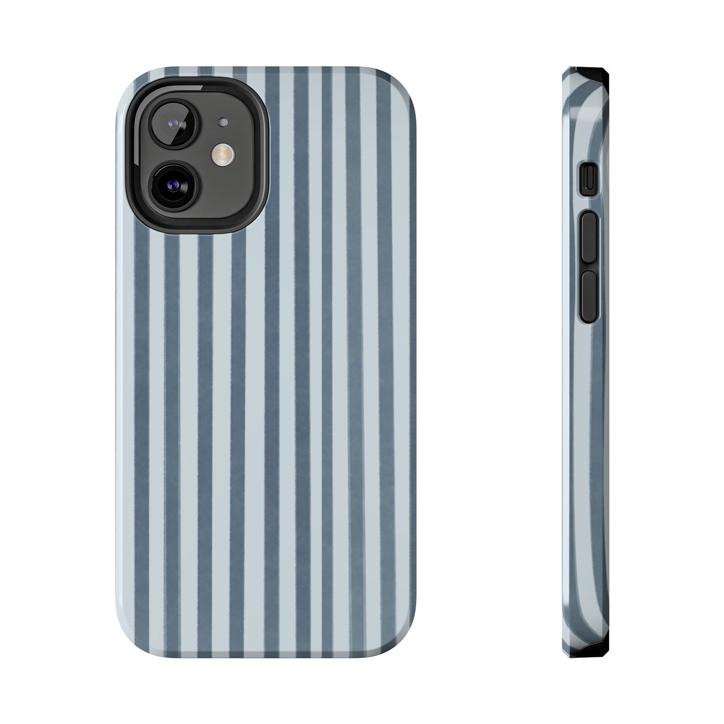 Rainy Day – Striped Tough Phone Case Blue Vertical Stripes,