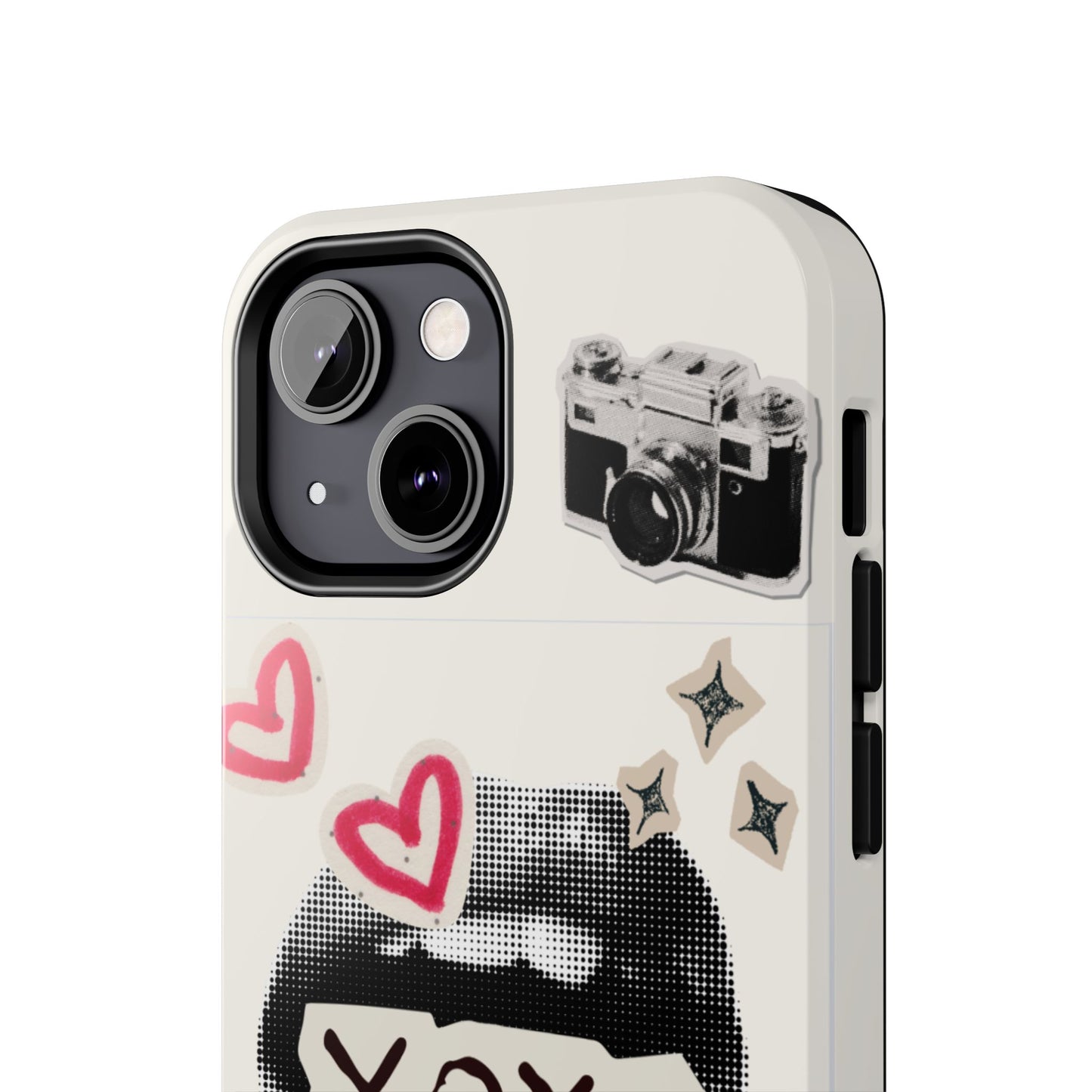 XOXO Lips Phone Case | Retro Pop Art Camera & Hearts