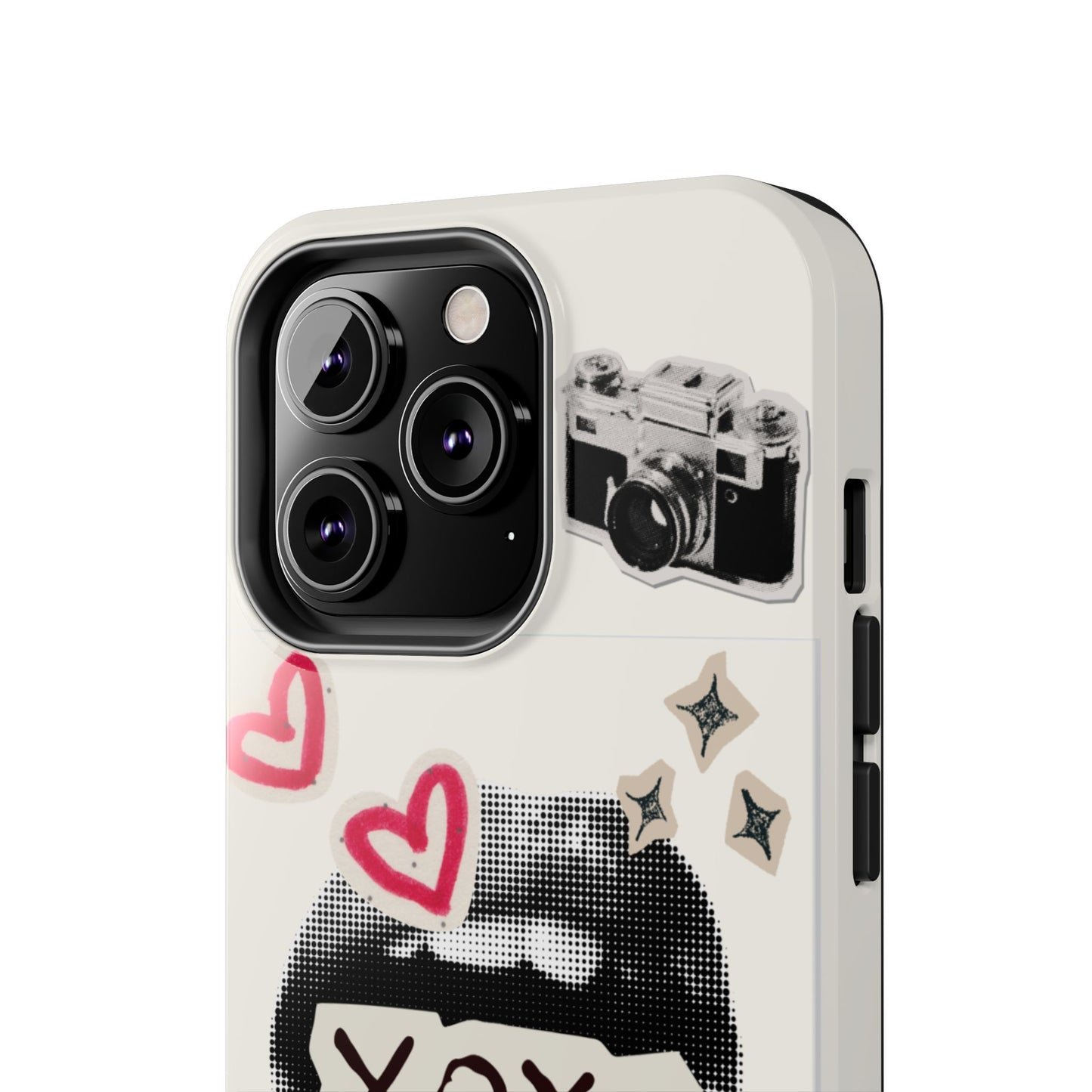 XOXO Lips Phone Case | Retro Pop Art Camera & Hearts