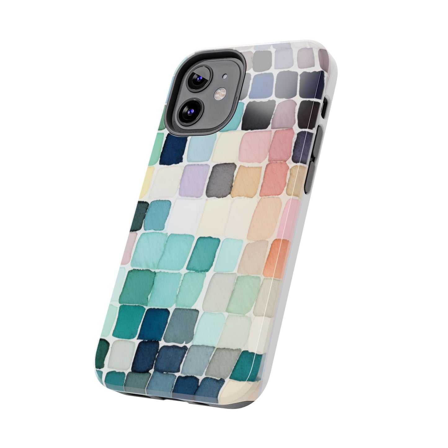 Watercolor —  Abstract Mosaic Tough Phone Case Pastel Tile Protective Cover