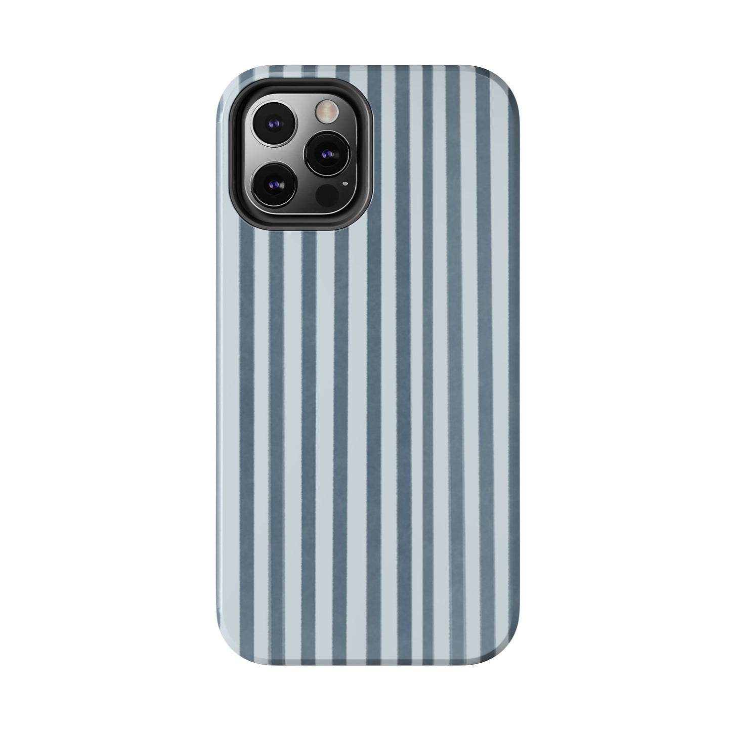 Rainy Day – Striped Tough Phone Case Blue Vertical Stripes,