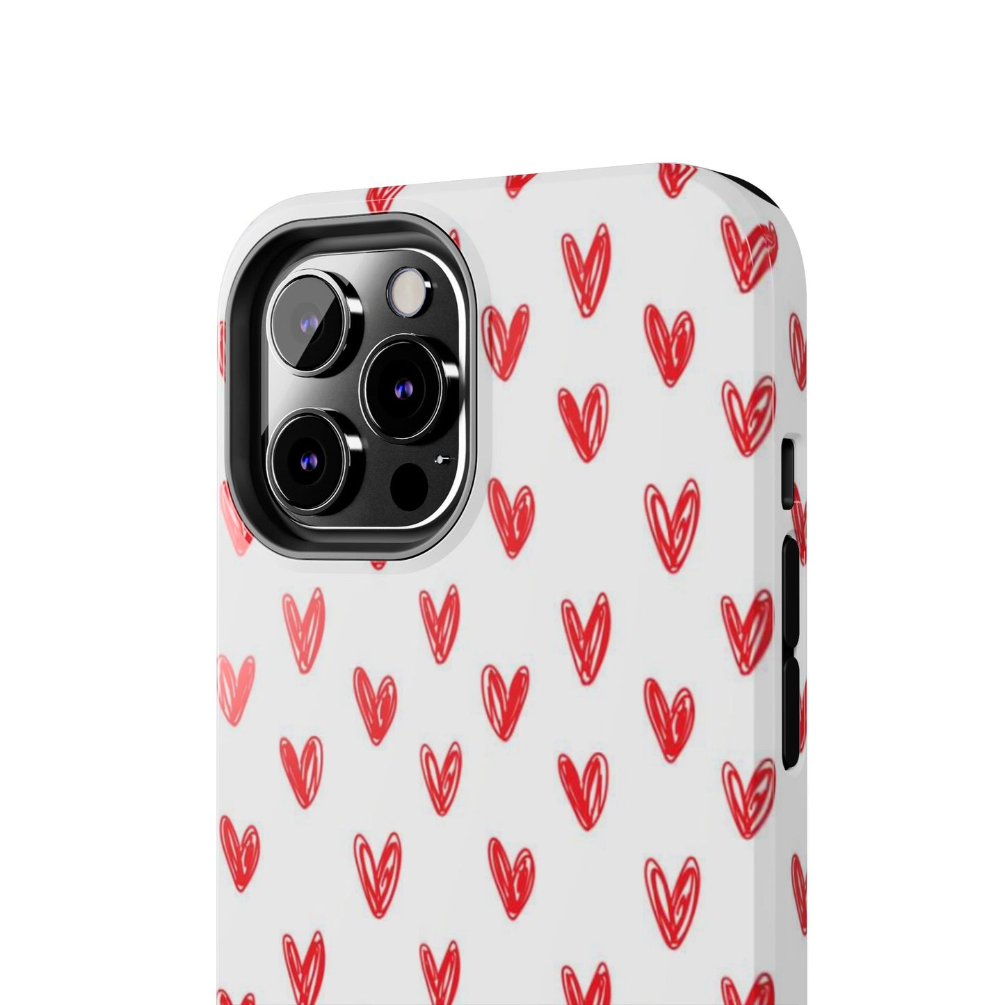 Love Notes | Red Hand-Drawn Hearts Phone Case Tough Phone Case