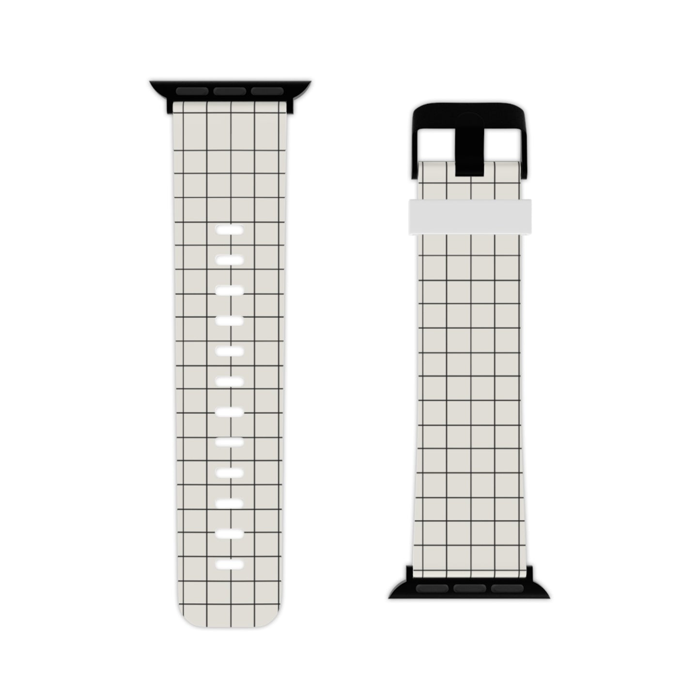 The Draft —  Apple Watch Minimalist White Plaid Strap