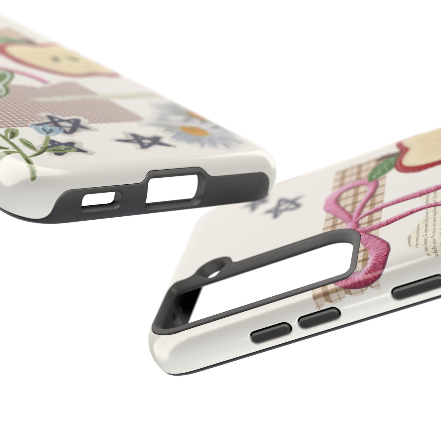 Spring Fling — Collage of Flowers Stars Fruit Fish Newspaper Cream Phone Case