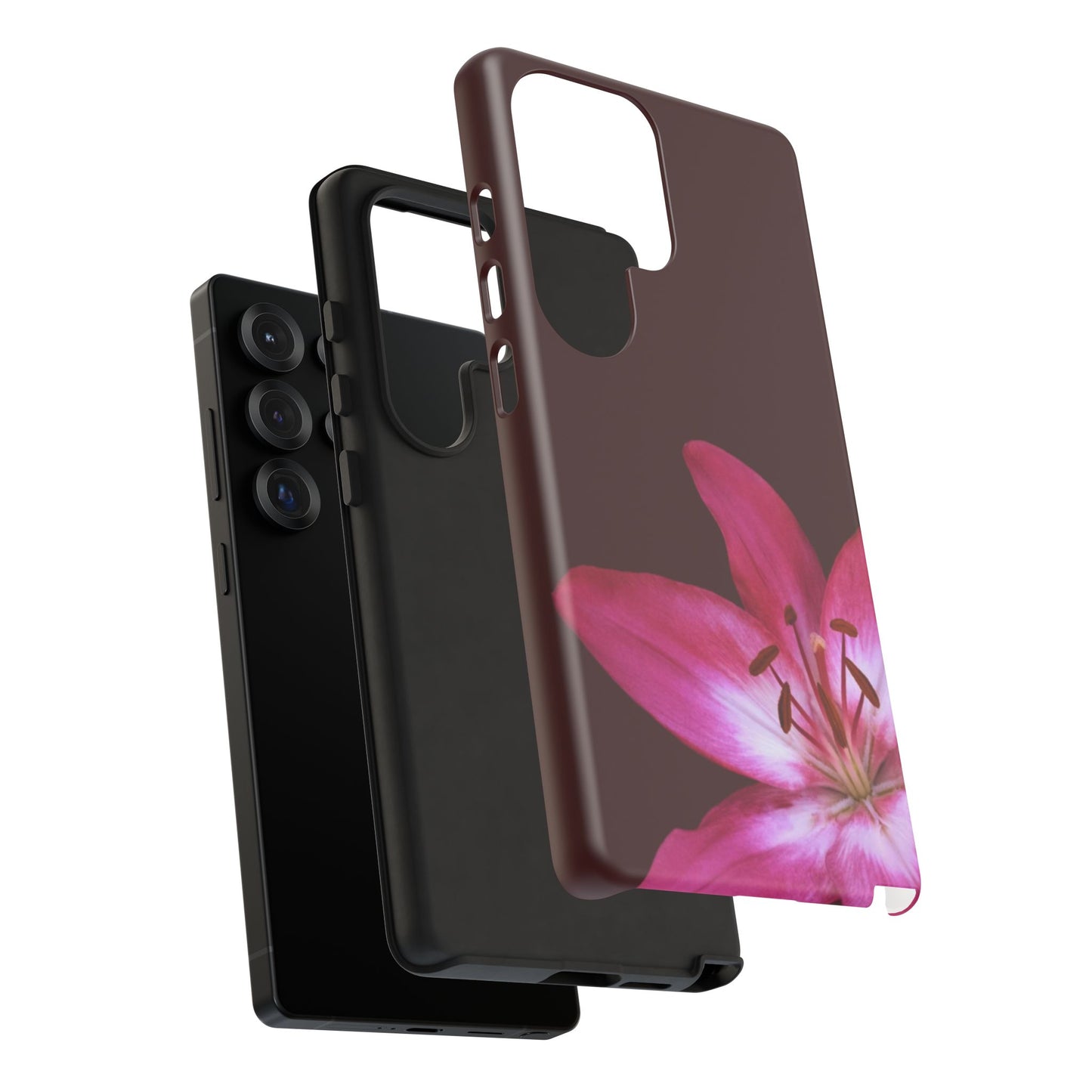 Burgundy Lily Floral – Phone Case Tough Case