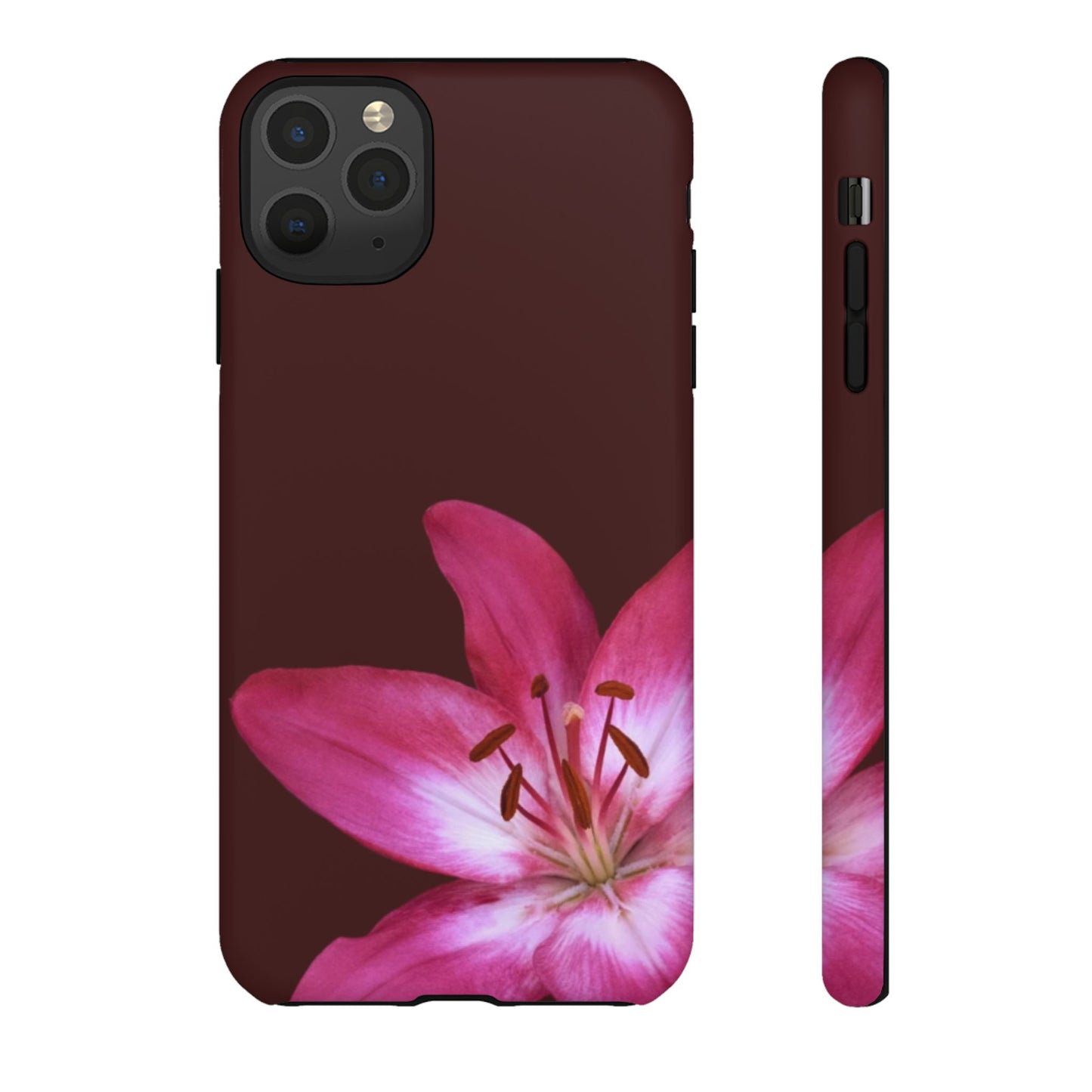 Burgundy Lily Floral – Phone Case Tough Case