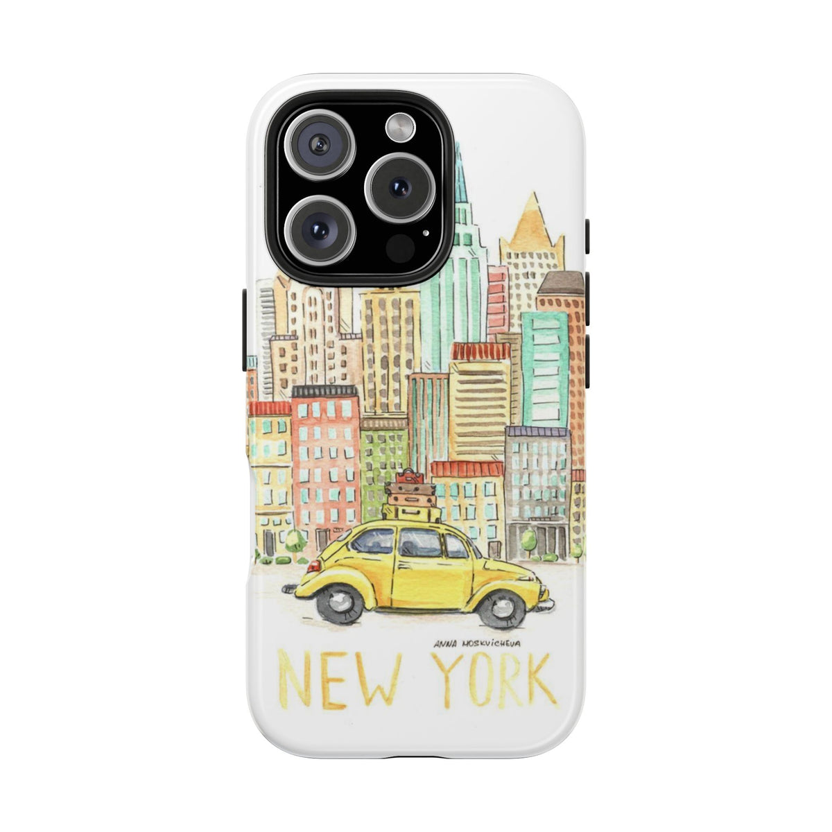 New York – New York Watercolor Skyline Tough Phone Case