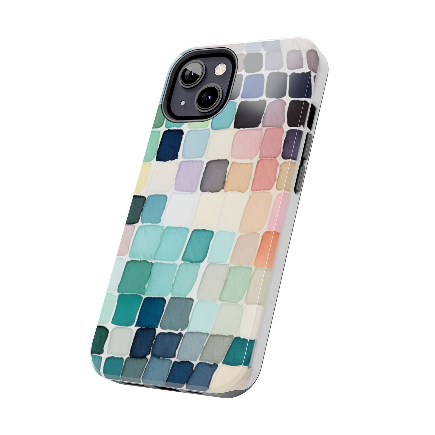 Watercolor —  Abstract Mosaic Tough Phone Case Pastel Tile Protective Cover