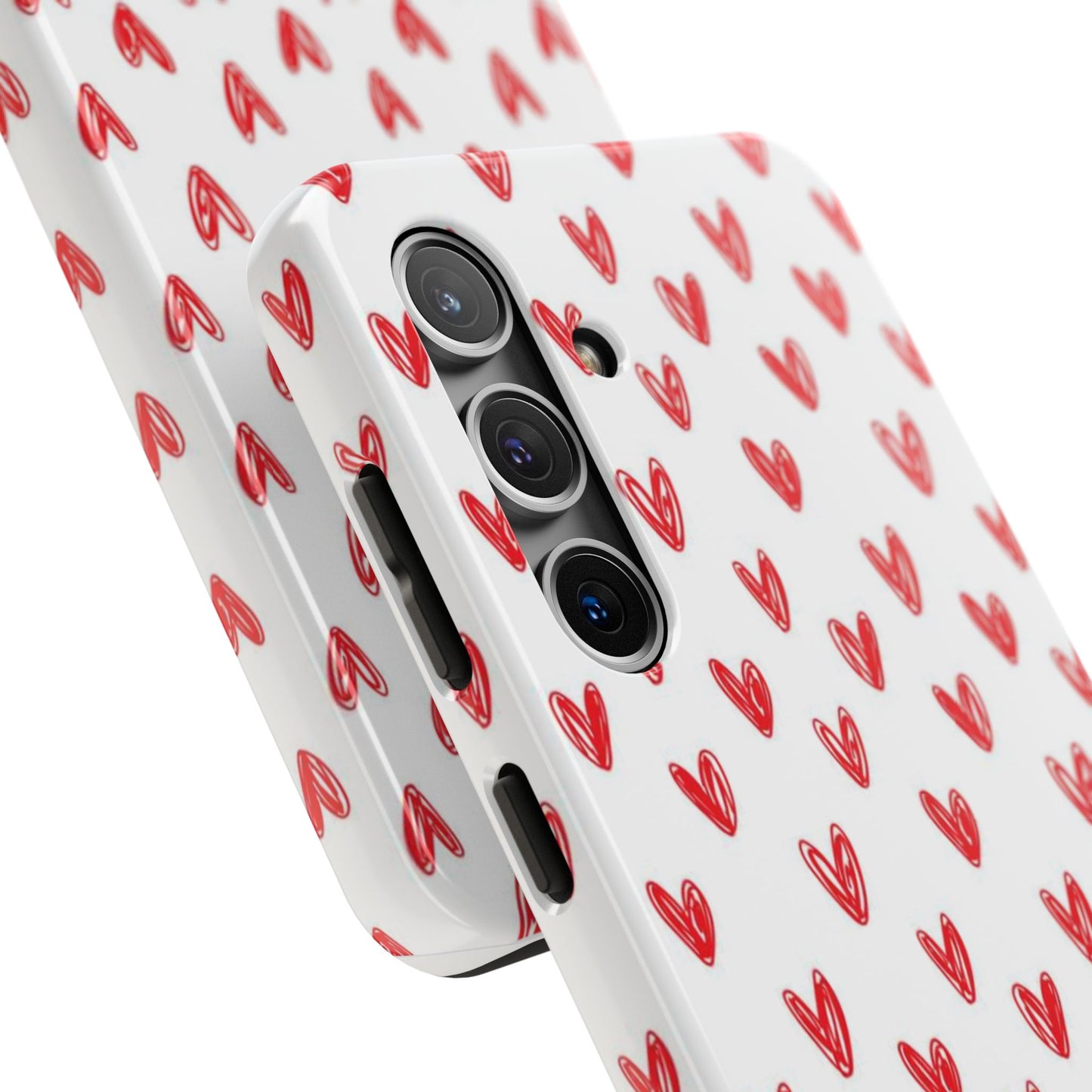 Love Notes | Red Hand-Drawn Hearts Phone Case Tough Phone Case