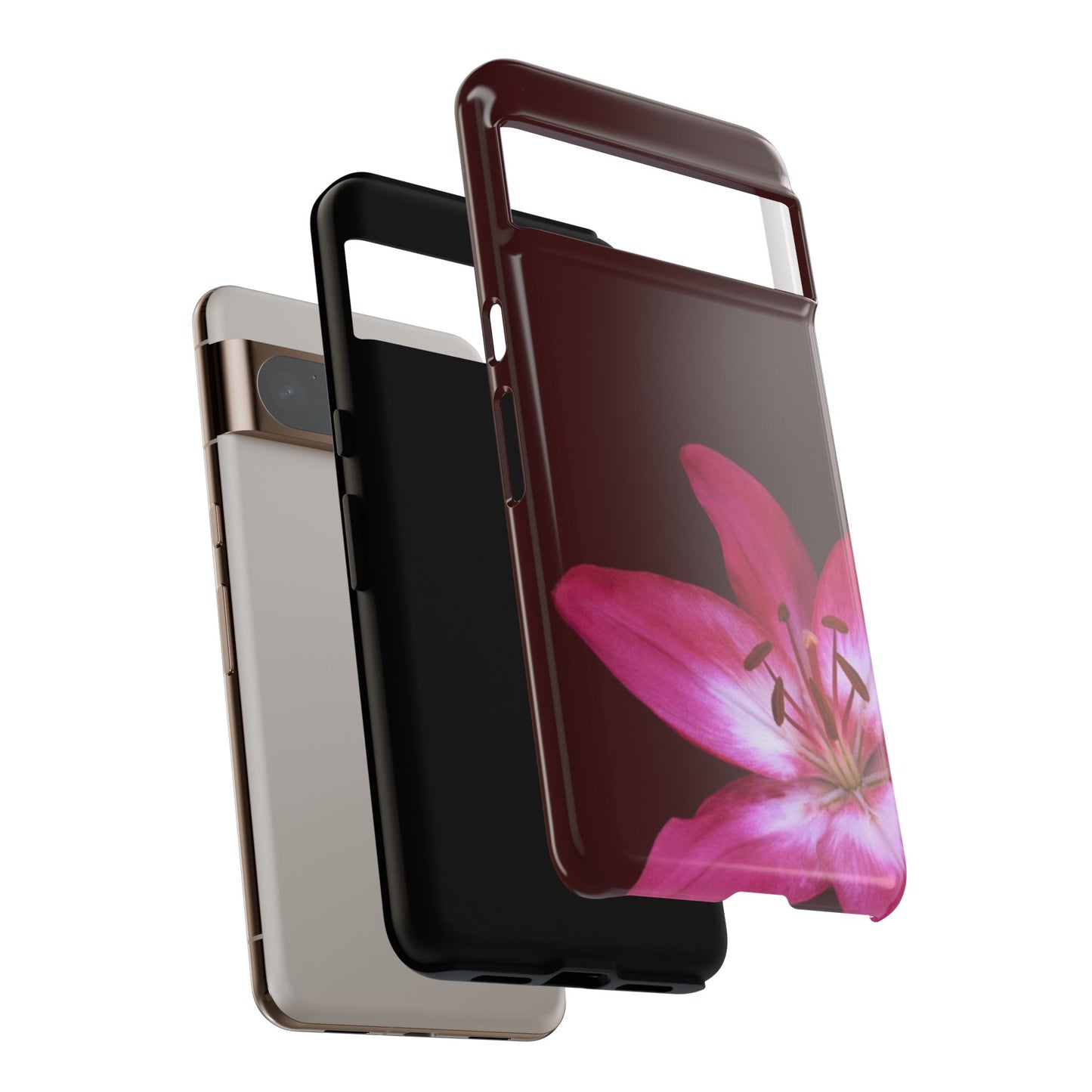 Burgundy Lily Floral – Phone Case Tough Case