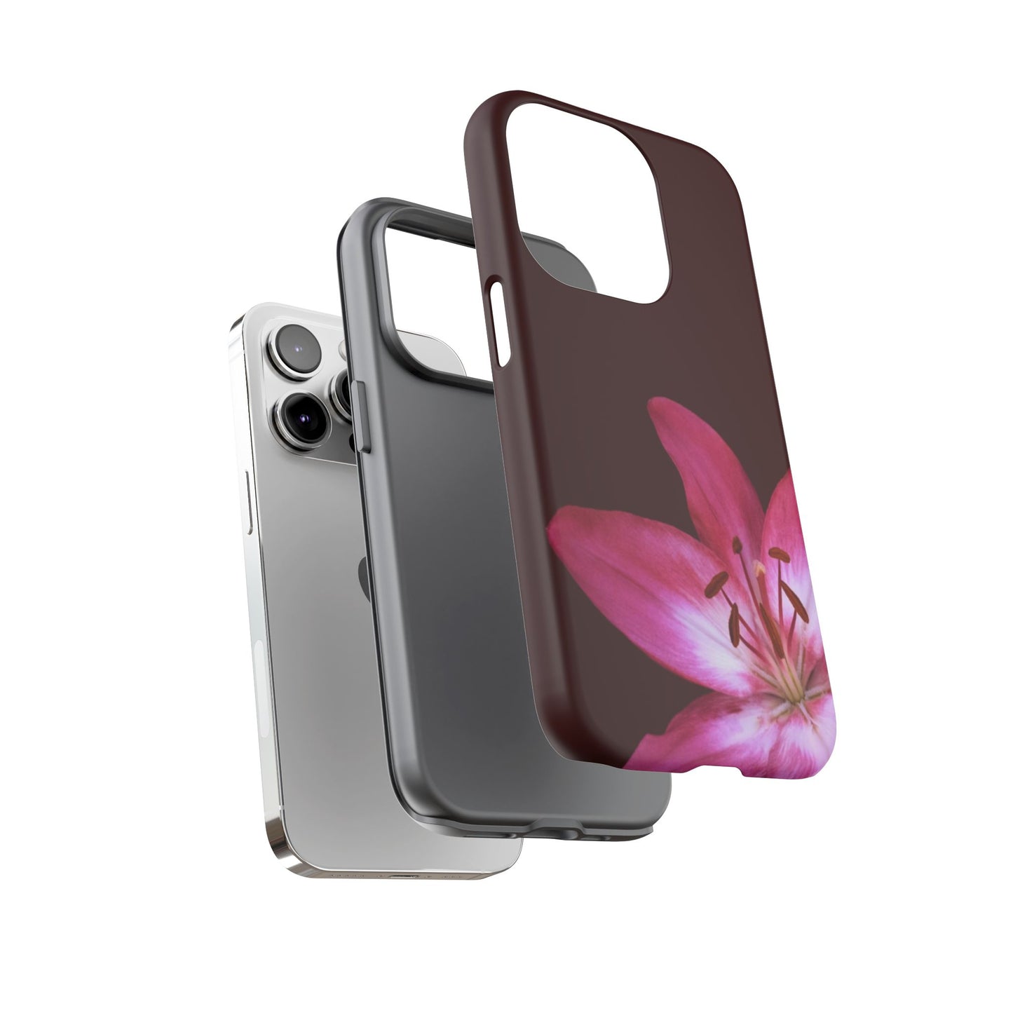 Burgundy Lily Floral – Phone Case Tough Case