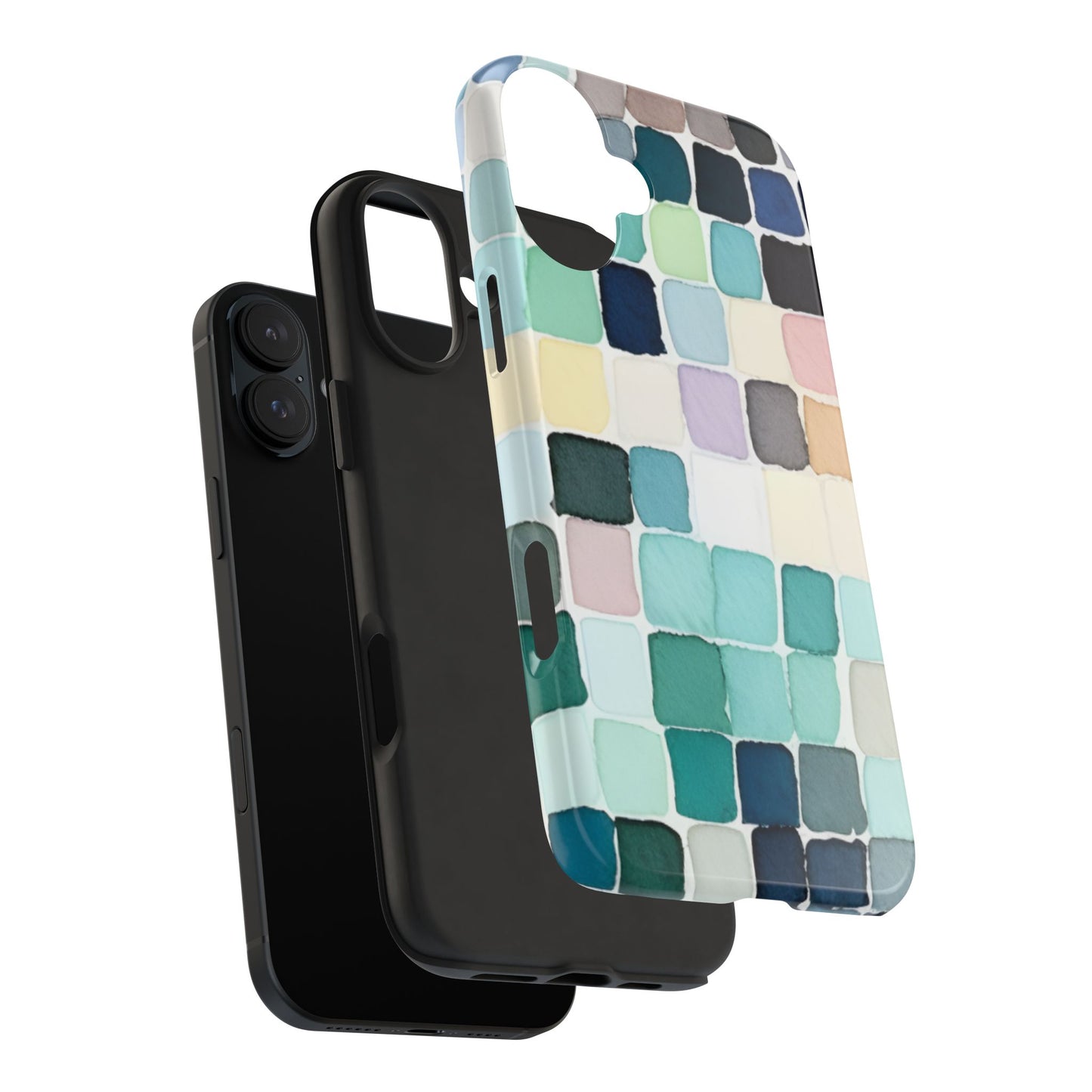 Watercolor —  Abstract Mosaic Tough Phone Case Pastel Tile Protective Cover