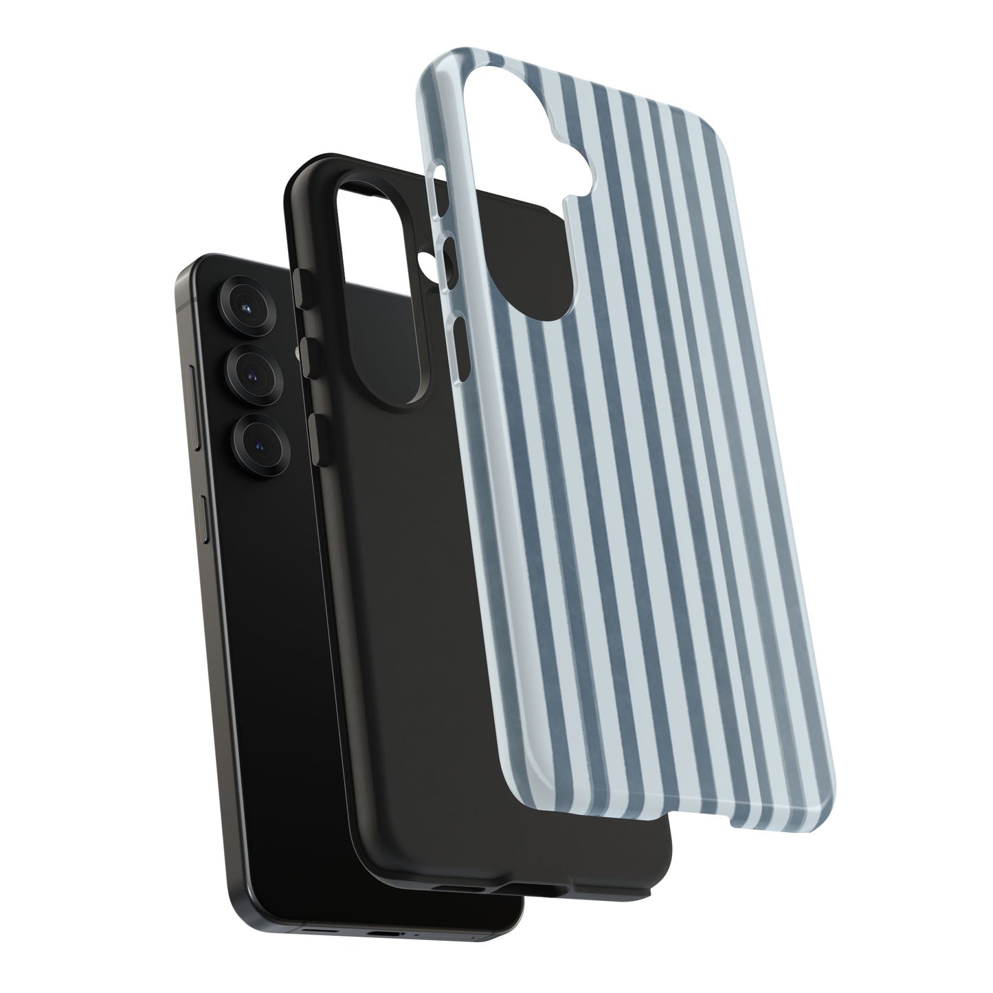 Rainy Day – Striped Tough Phone Case Blue Vertical Stripes,