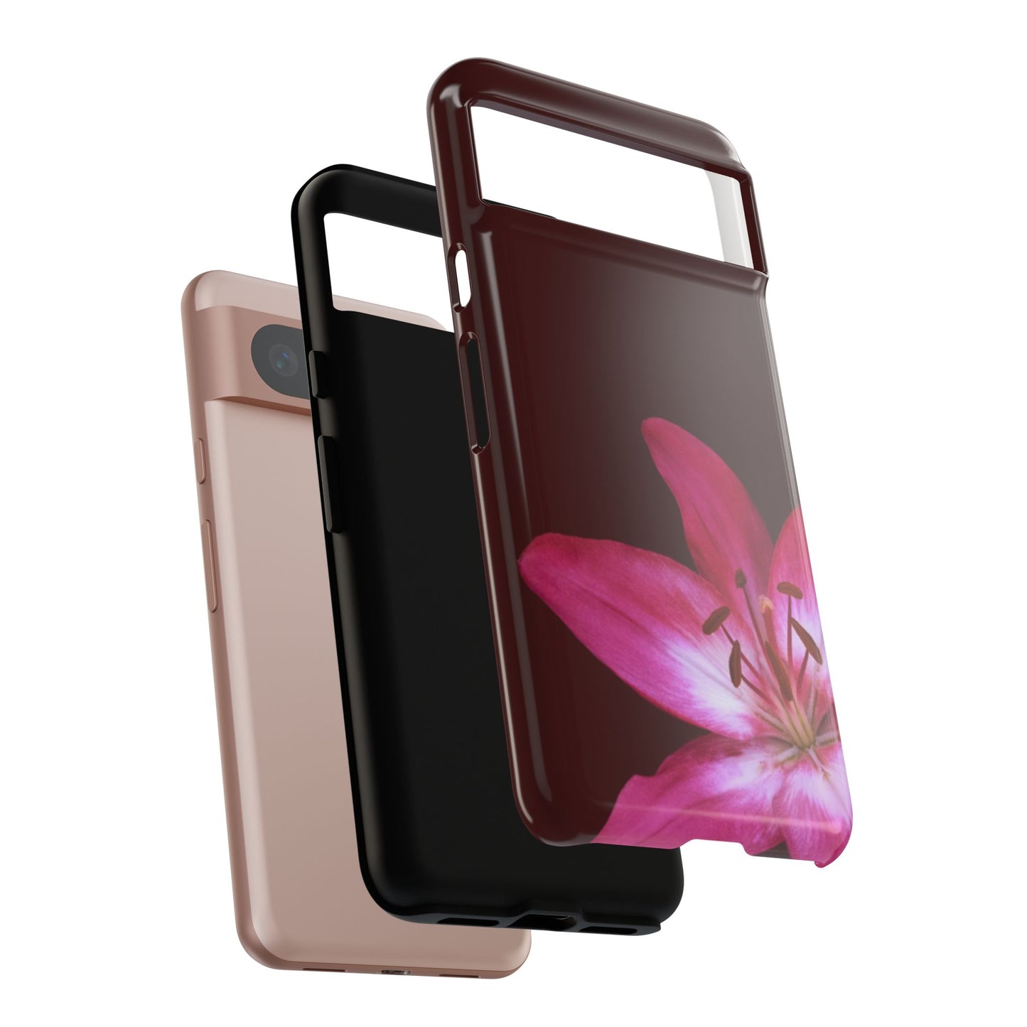 Burgundy Lily Floral – Phone Case Tough Case