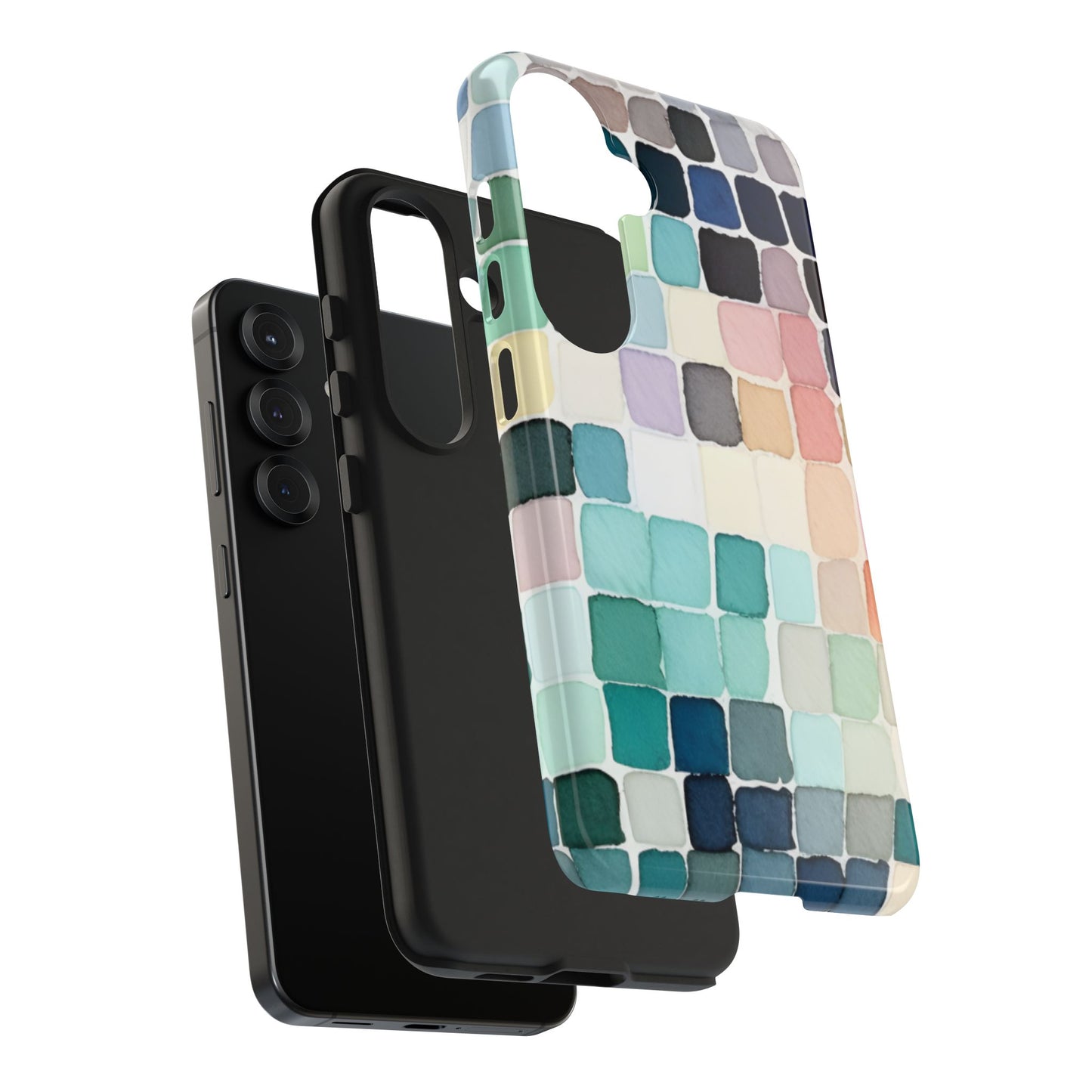 Watercolor —  Abstract Mosaic Tough Phone Case Pastel Tile Protective Cover