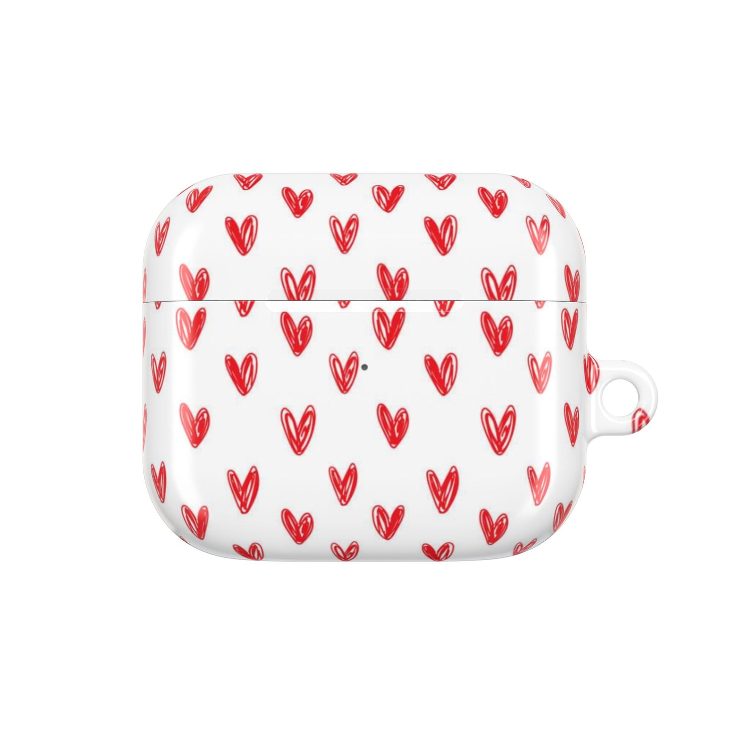 Handdrawn Red Hearts AirPod Case | Cute Heart Pattern AirPods Cover