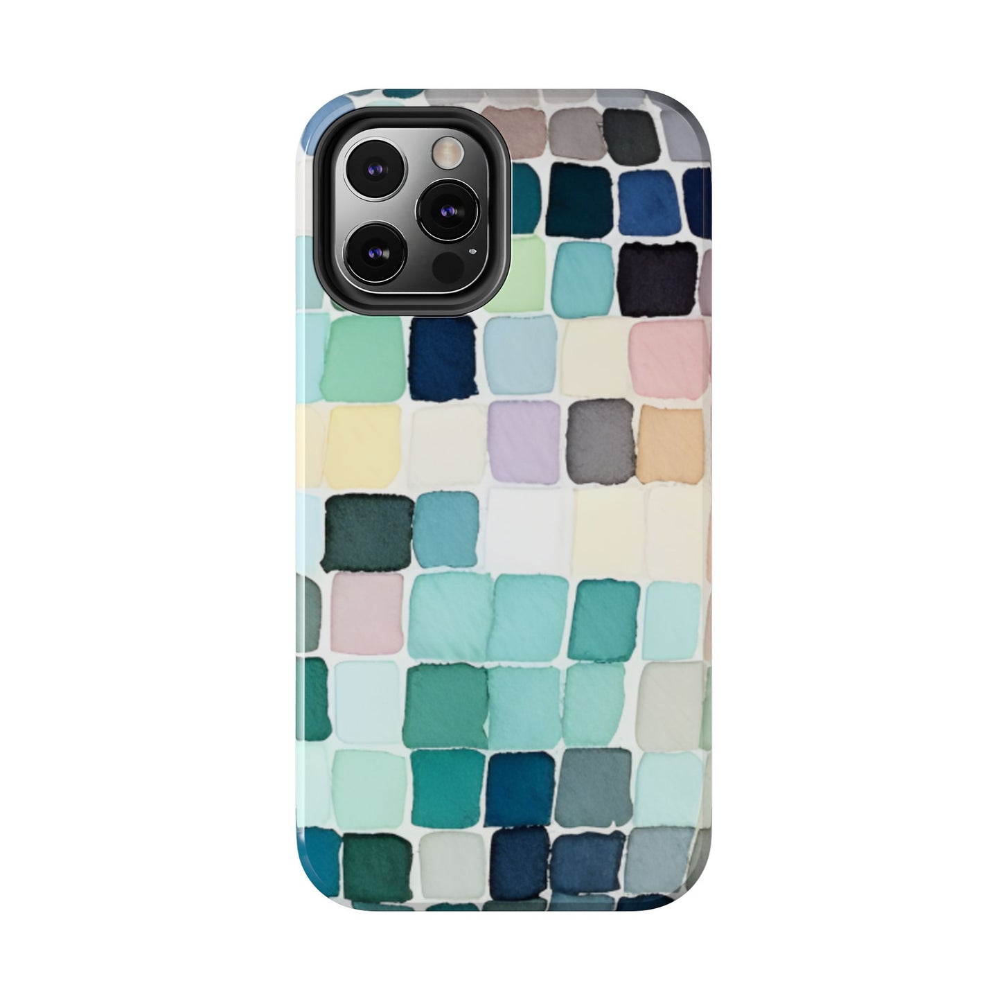 Watercolor —  Abstract Mosaic Tough Phone Case Pastel Tile Protective Cover