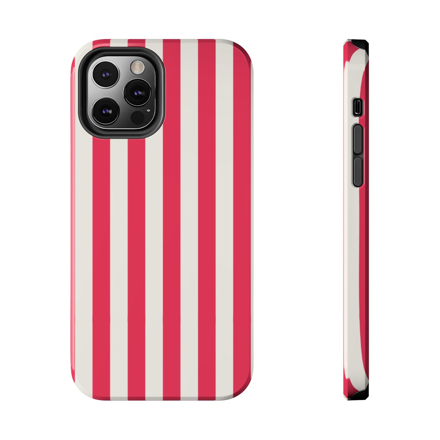 Red Strips — Red & White Vertical Stripe Tough Phone Case