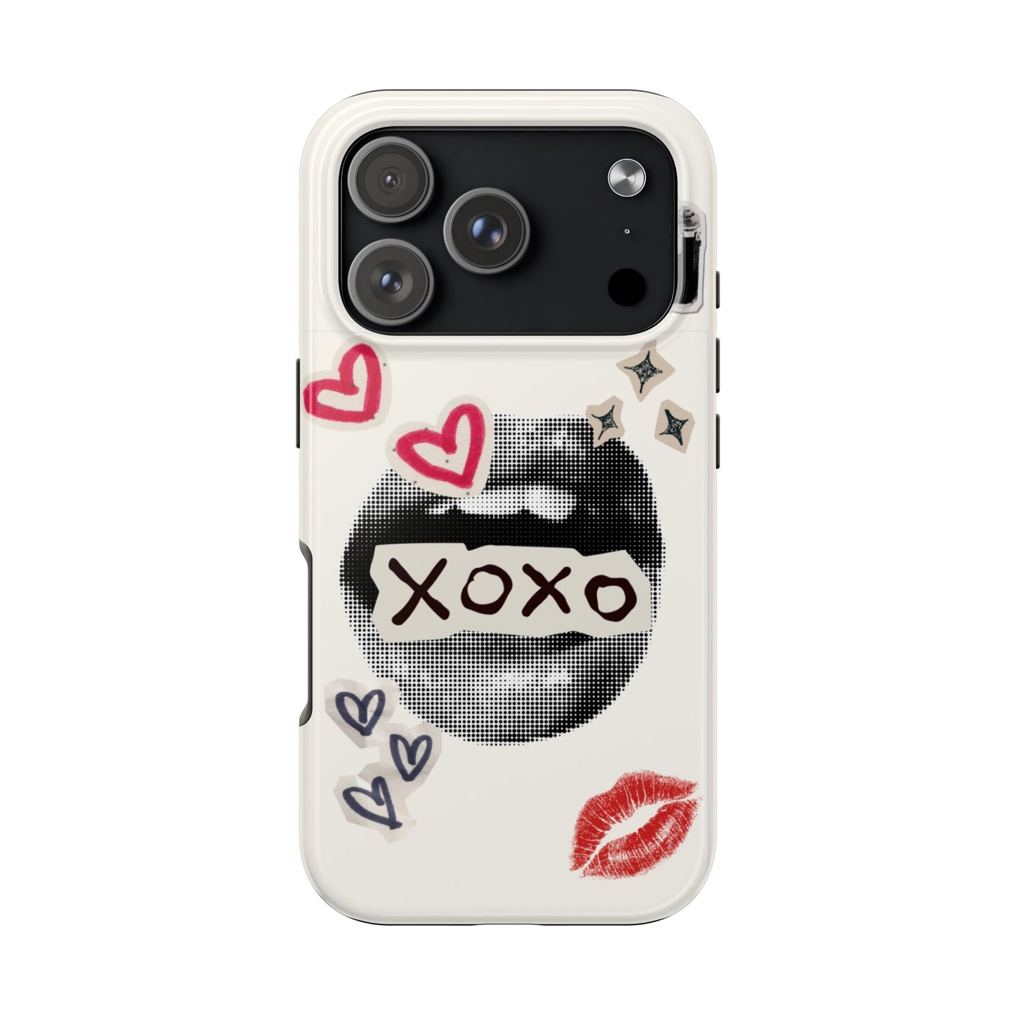 XOXO Lips Phone Case | Retro Pop Art Camera & Hearts