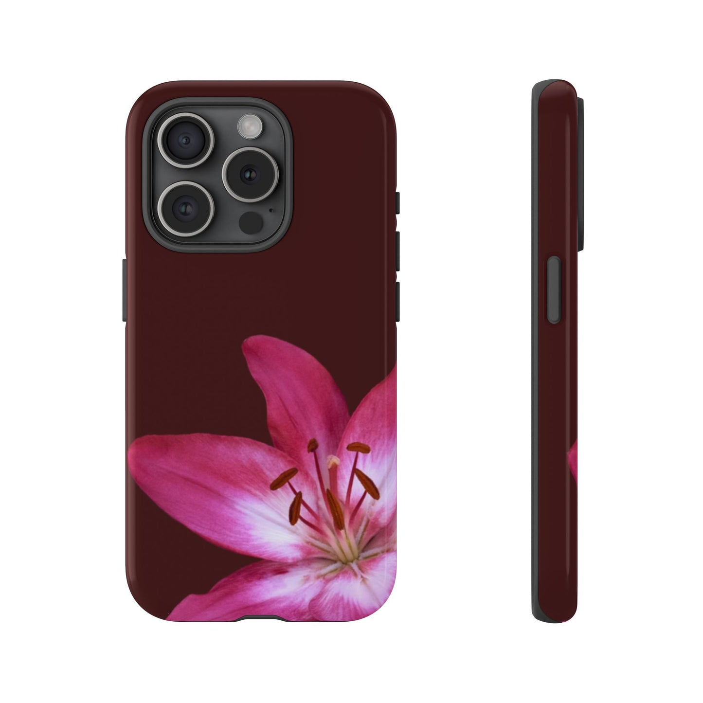 Burgundy Lily Floral – Phone Case Tough Case