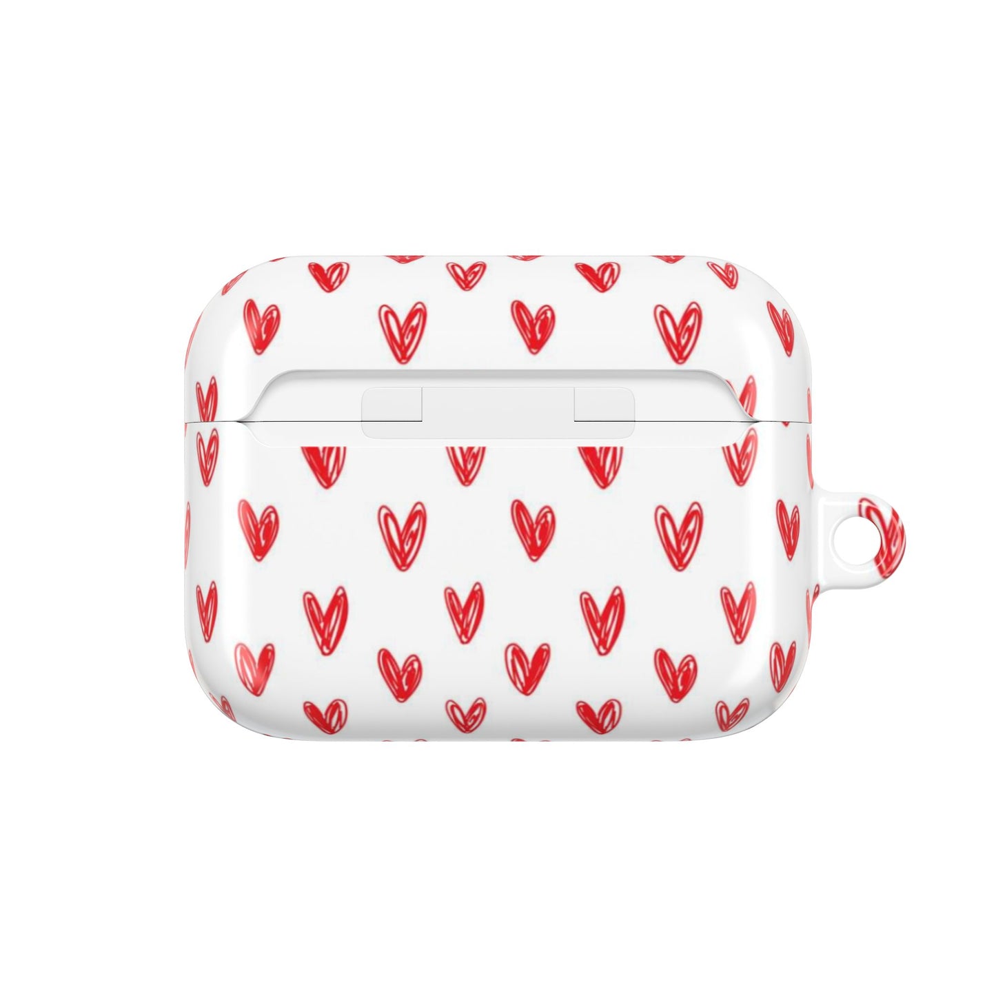 Handdrawn Red Hearts AirPod Case | Cute Heart Pattern AirPods Cover