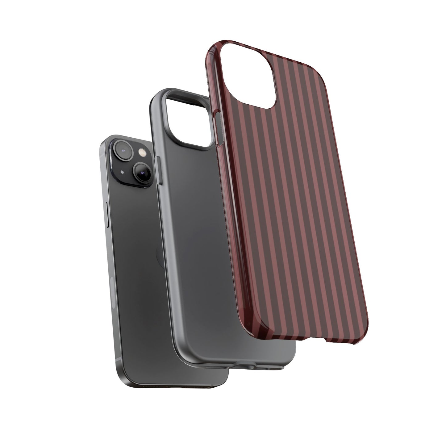 Striped Double Burgundy  — Tough Phone Case