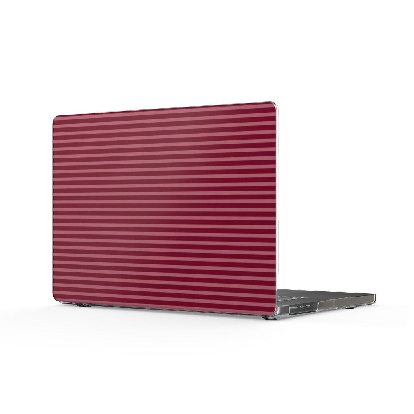 Burgundy Ribbed Clear MacBook Case