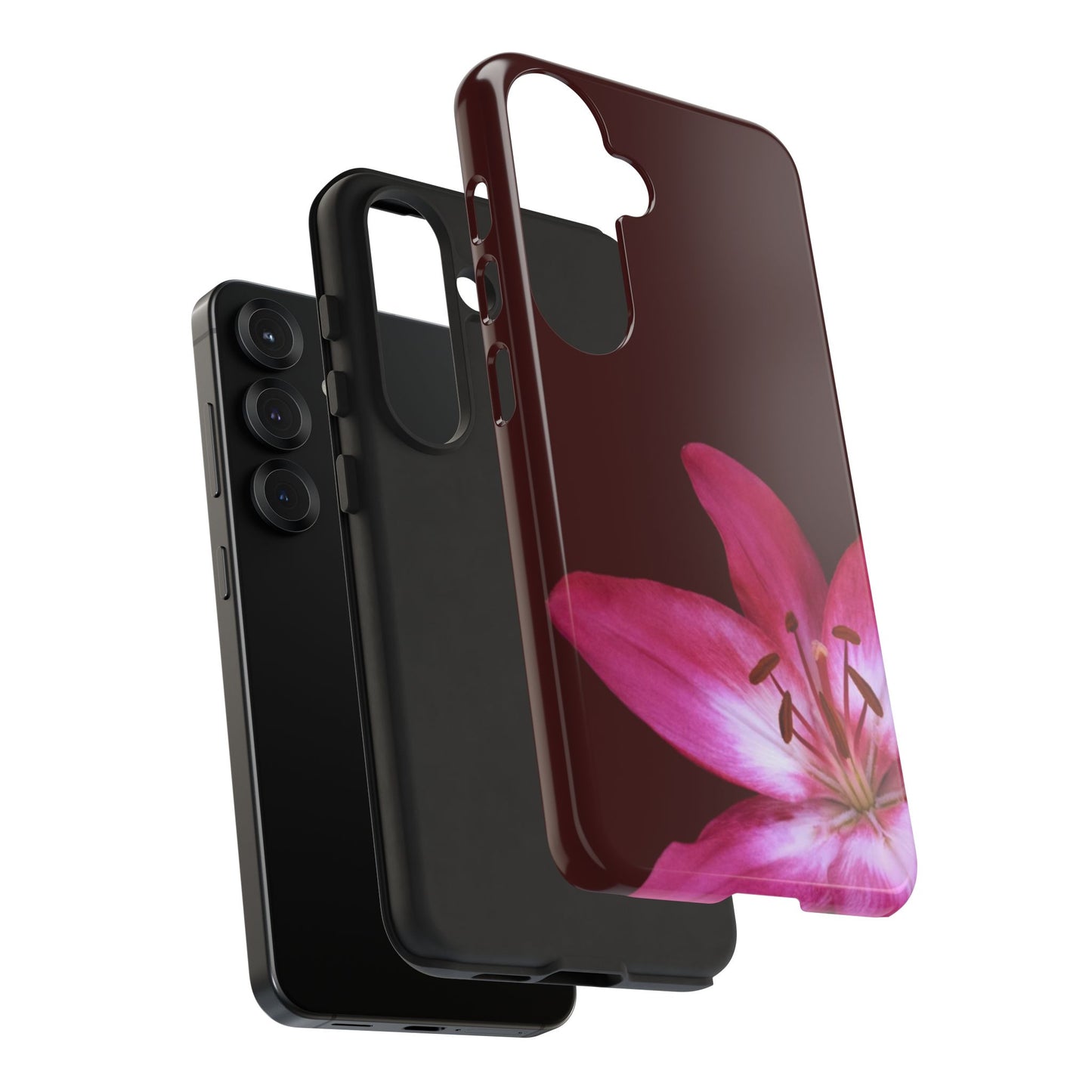 Burgundy Lily Floral – Phone Case Tough Case