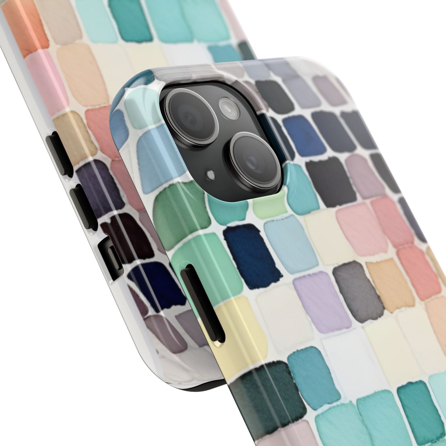 Watercolor —  Abstract Mosaic Tough Phone Case Pastel Tile Protective Cover