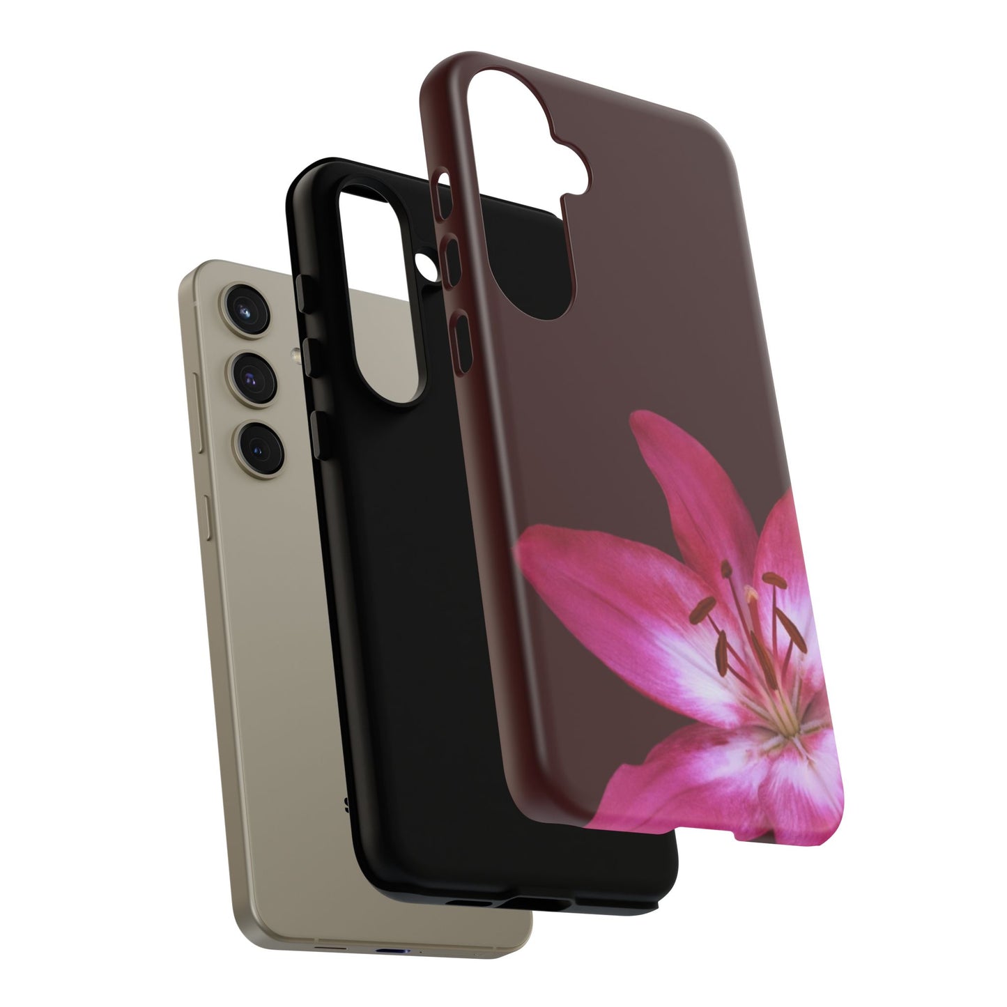Burgundy Lily Floral – Phone Case Tough Case