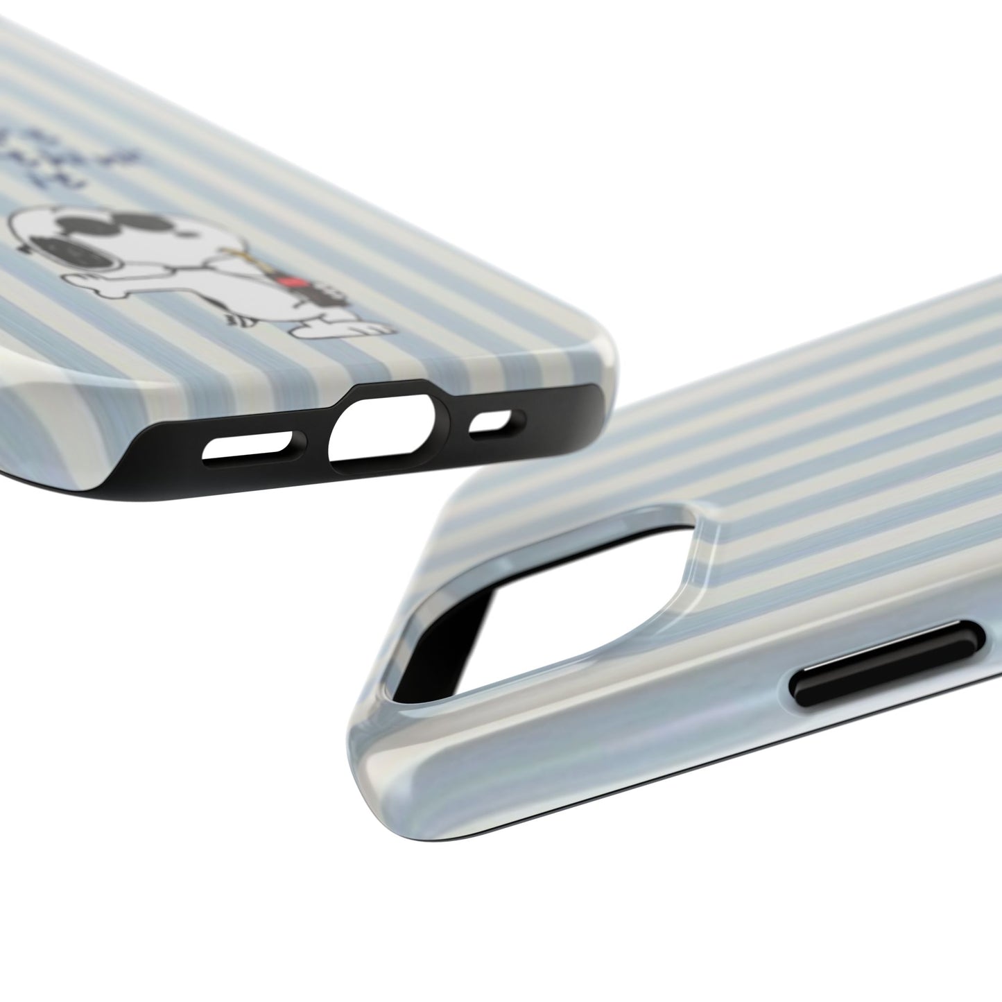 Snoopy "Don't Overthink It" Tough Phone Case — Striped Protective Cover