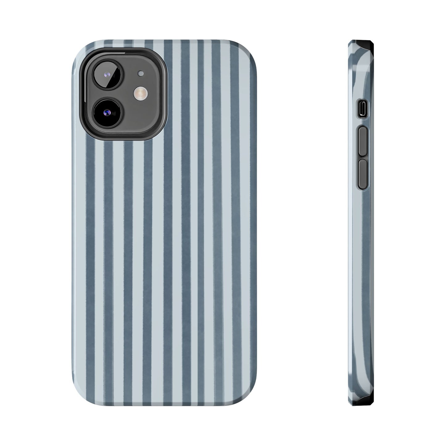 Rainy Day – Striped Tough Phone Case Blue Vertical Stripes,