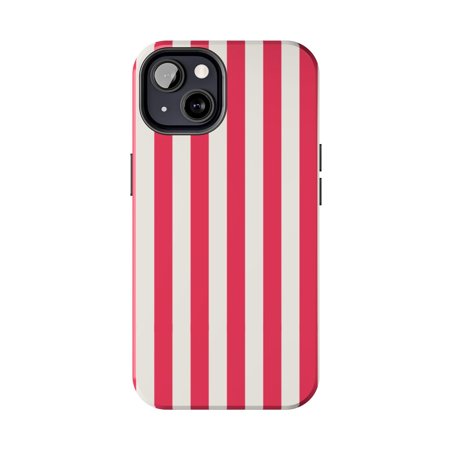 Red Strips — Red & White Vertical Stripe Tough Phone Case