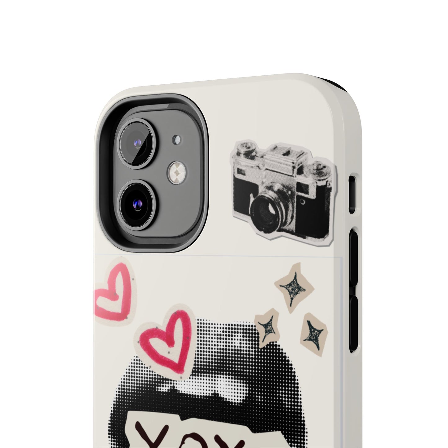 XOXO Lips Phone Case | Retro Pop Art Camera & Hearts