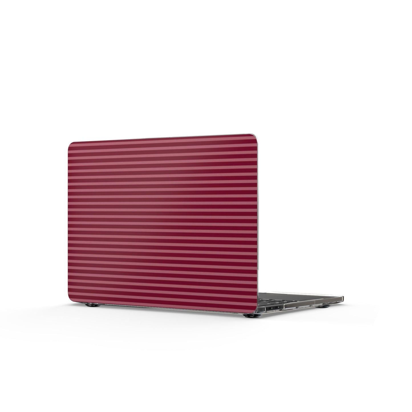 Burgundy Ribbed Clear MacBook Case